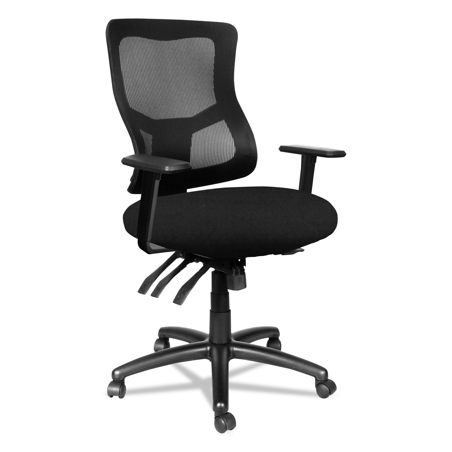  Alera ALEELT4214M Alera Elusion II Series Mesh Mid-Back Multi-Function with Seat Slide Chair, Supports up to 275 lbs, Black Seat/Back/Base (ALEELT4214M) 