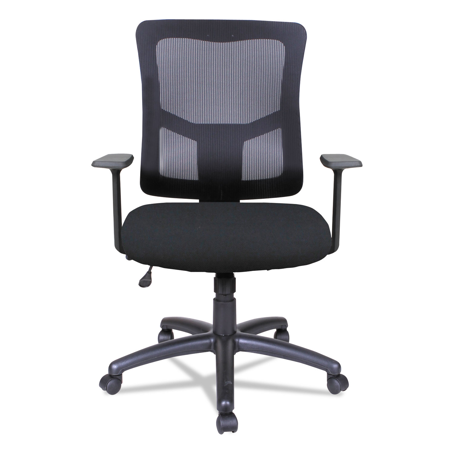 Alera Elusion II Series Mesh Mid-Back Swivel/Tilt Chair, Supports up to 275 lbs., Black Seat/Black Back, Black Base
