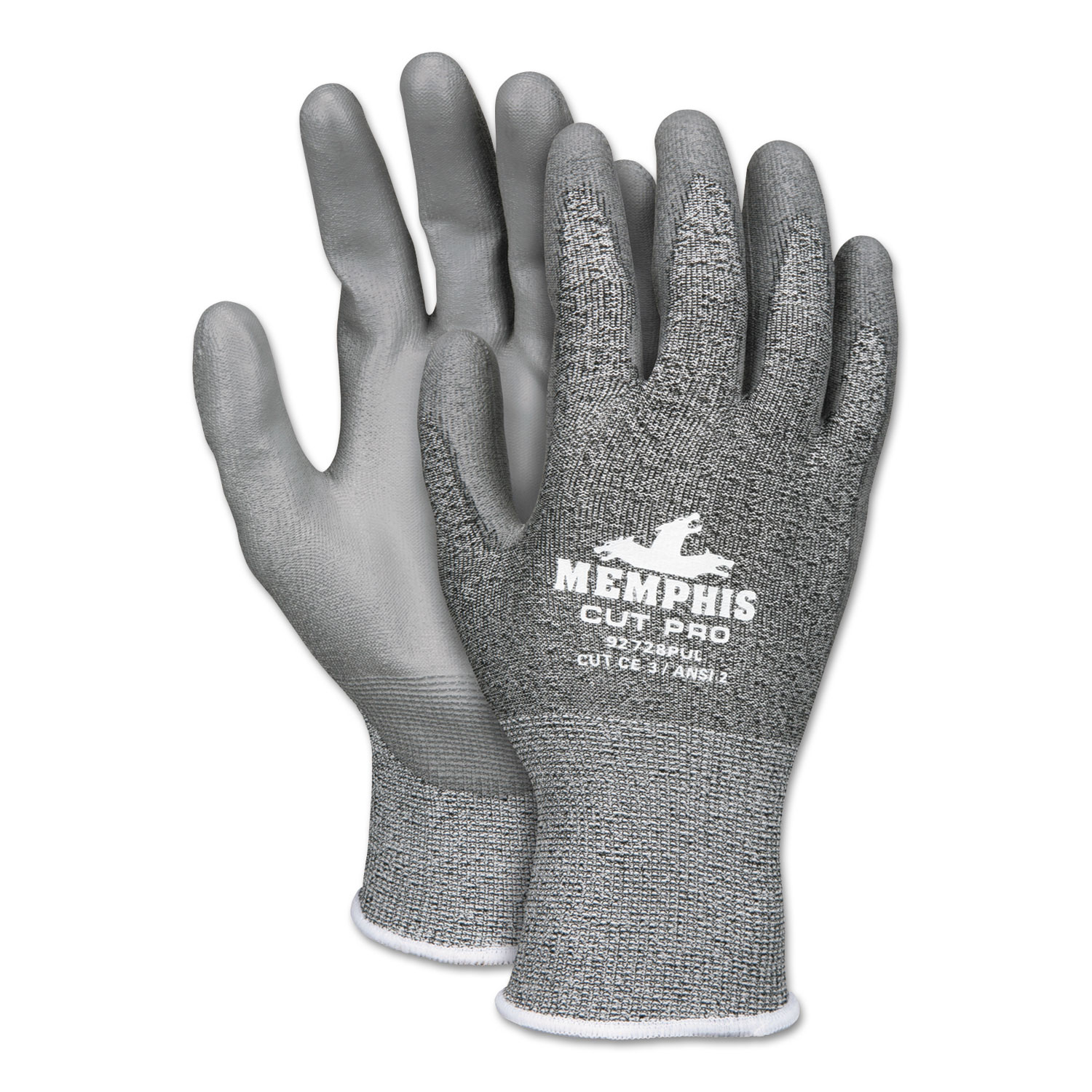  MCR Safety 92728PUXL Memphis Cut Pro 92728PU Glove, Black/White/Gray, X-Large, Dozen (CRW92728PUXL) 