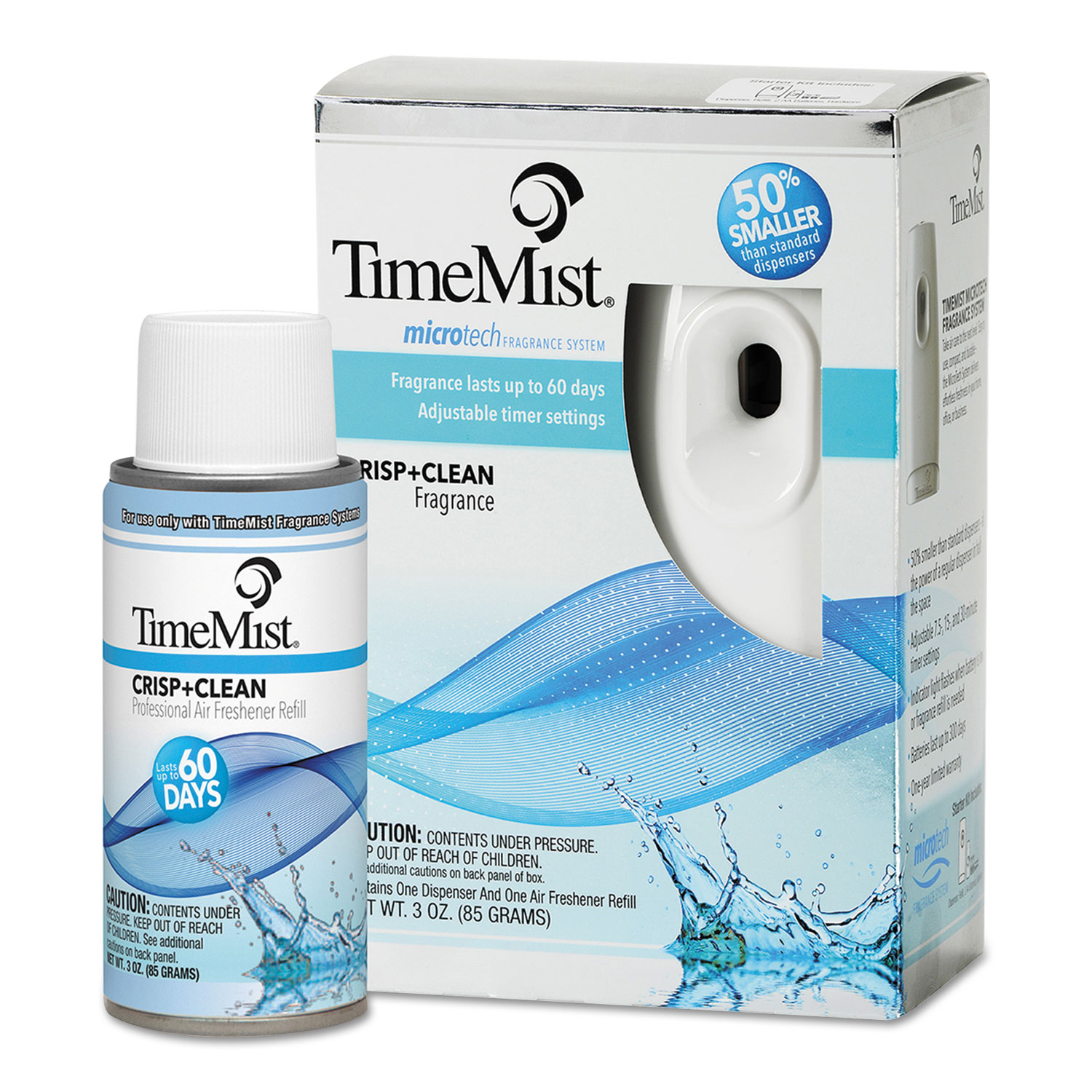  TimeMist TMFBKIT14 MicroTech Metered Air Freshener Dispenser & Refill Kit, 3 oz (TMSTMFBKIT14) 