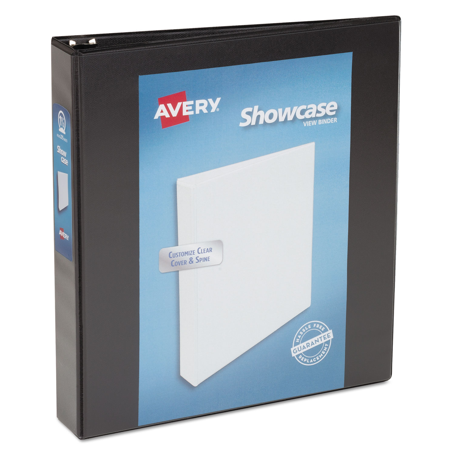  Avery 19650 Showcase Economy View Binder with Round Rings, 3 Rings, 1.5 Capacity, 11 x 8.5, Black (AVE19650) 