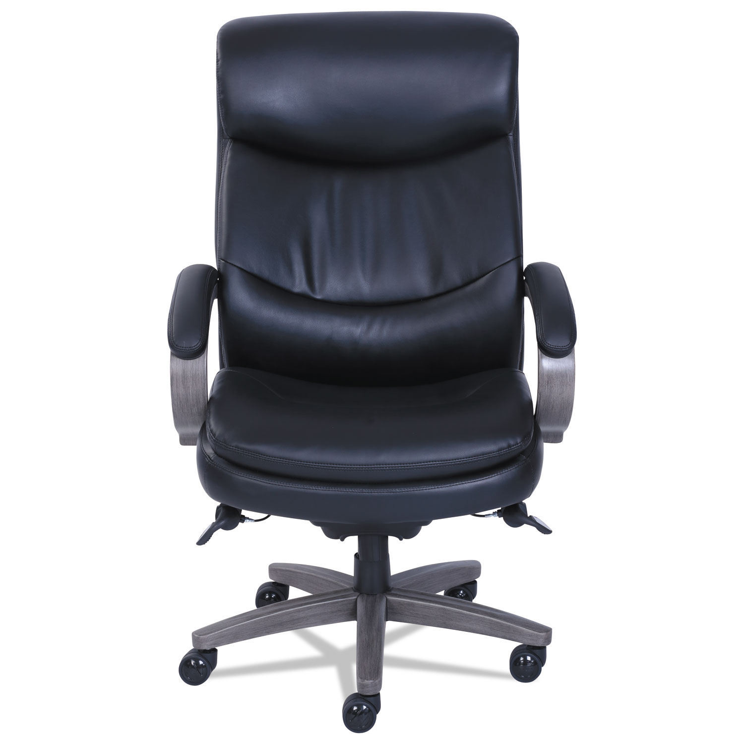Woodbury Big and Tall Executive Chair, Supports up to 400 lbs., Black Seat/Black Back, Weathered Gray Base