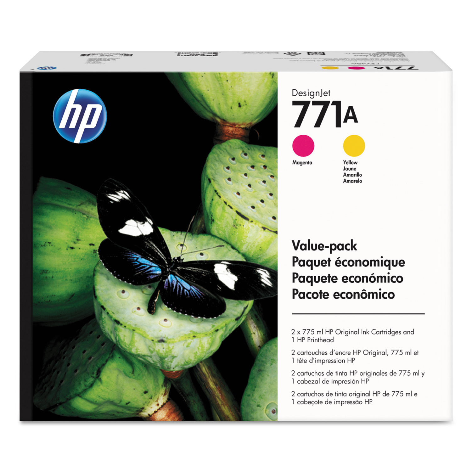  HP P2V48A HP 771A, (P2V48A) Magenta, Yellow Printhead Original Ink Cartridge Value Pack (HEWP2V48A) 