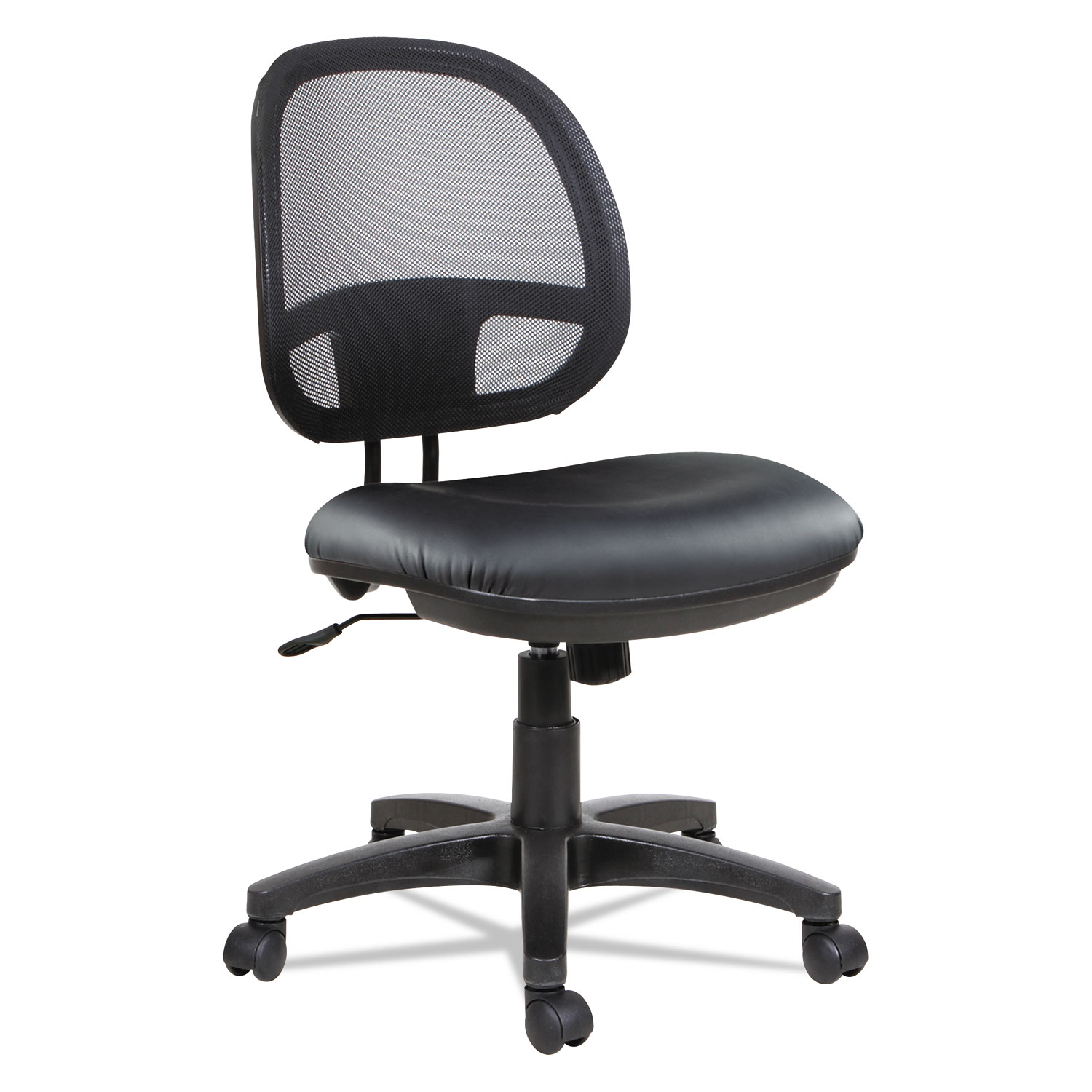  Alera ALEIN4815 Alera Interval Series Swivel/Tilt Mesh Chair, Supports up to 275 lbs., Black Seat/Black Back, Black Base (ALEIN4815) 