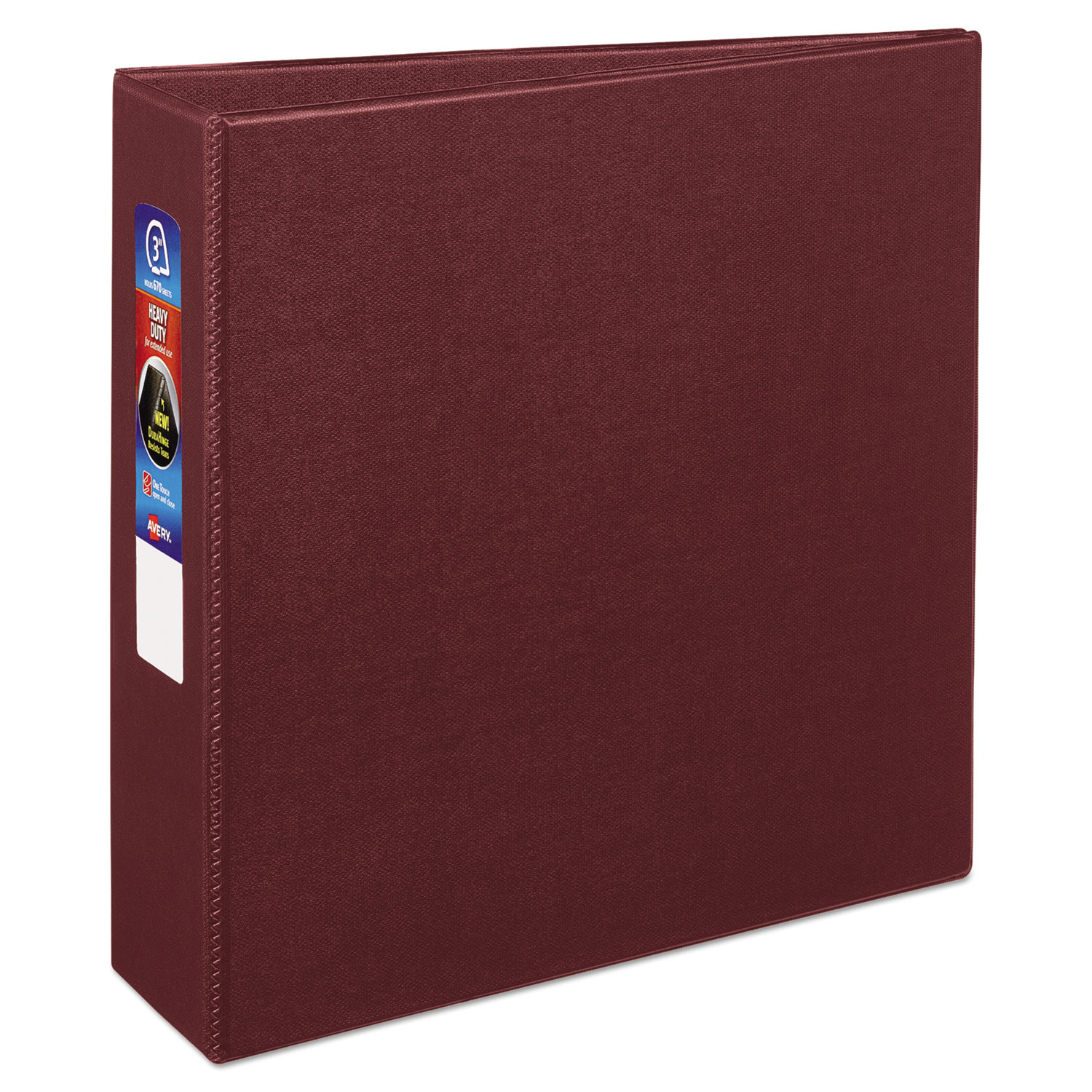  Avery 79363 Heavy-Duty Non-View Binder with DuraHinge and Locking One Touch EZD Rings, 3 Rings, 3 Capacity, 11 x 8.5, Maroon (AVE79363) 
