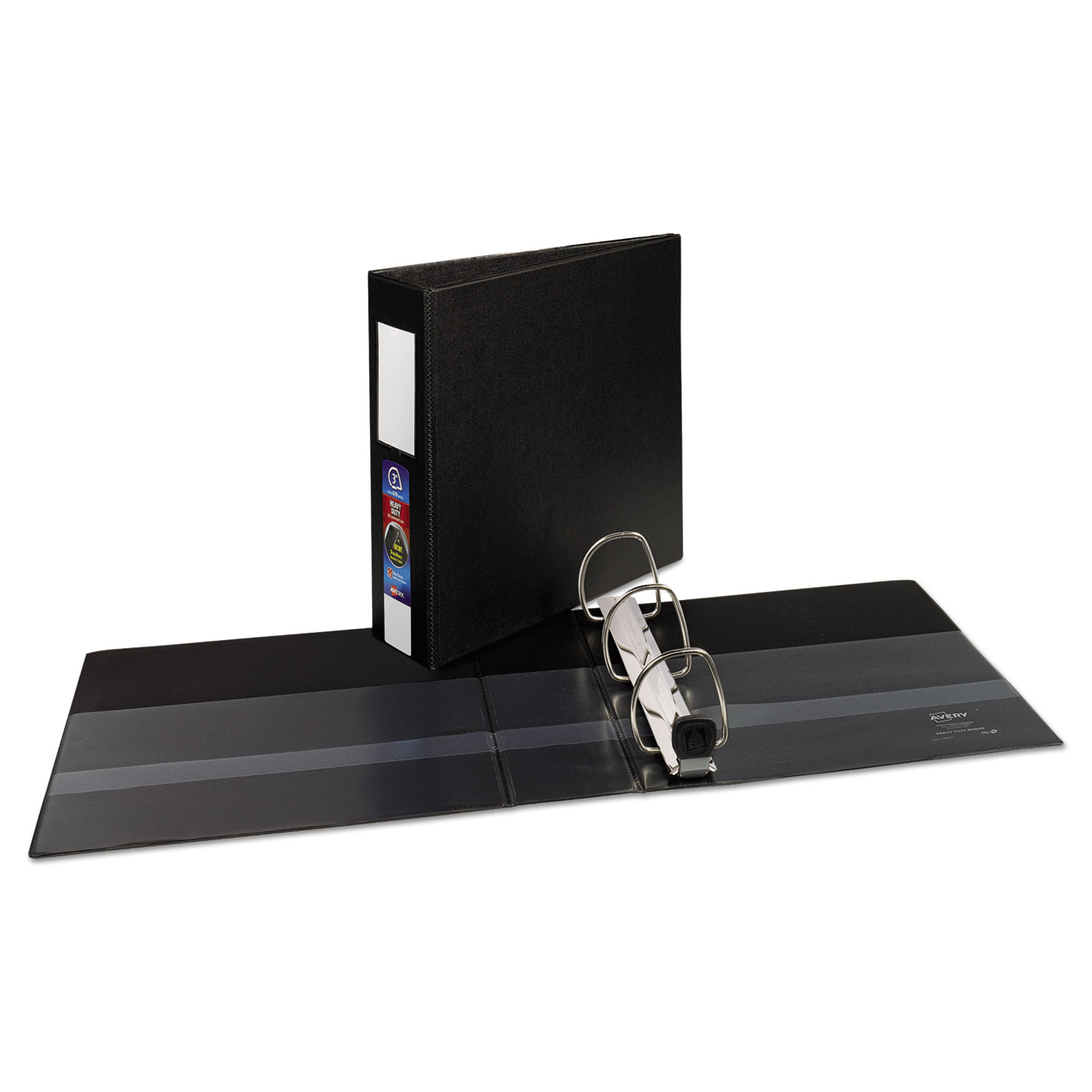  Avery 79993 Heavy-Duty Non-View Binder with DuraHinge and Locking One Touch EZD Rings, 3 Rings, 3 Capacity, 11 x 8.5, Black (AVE79993) 