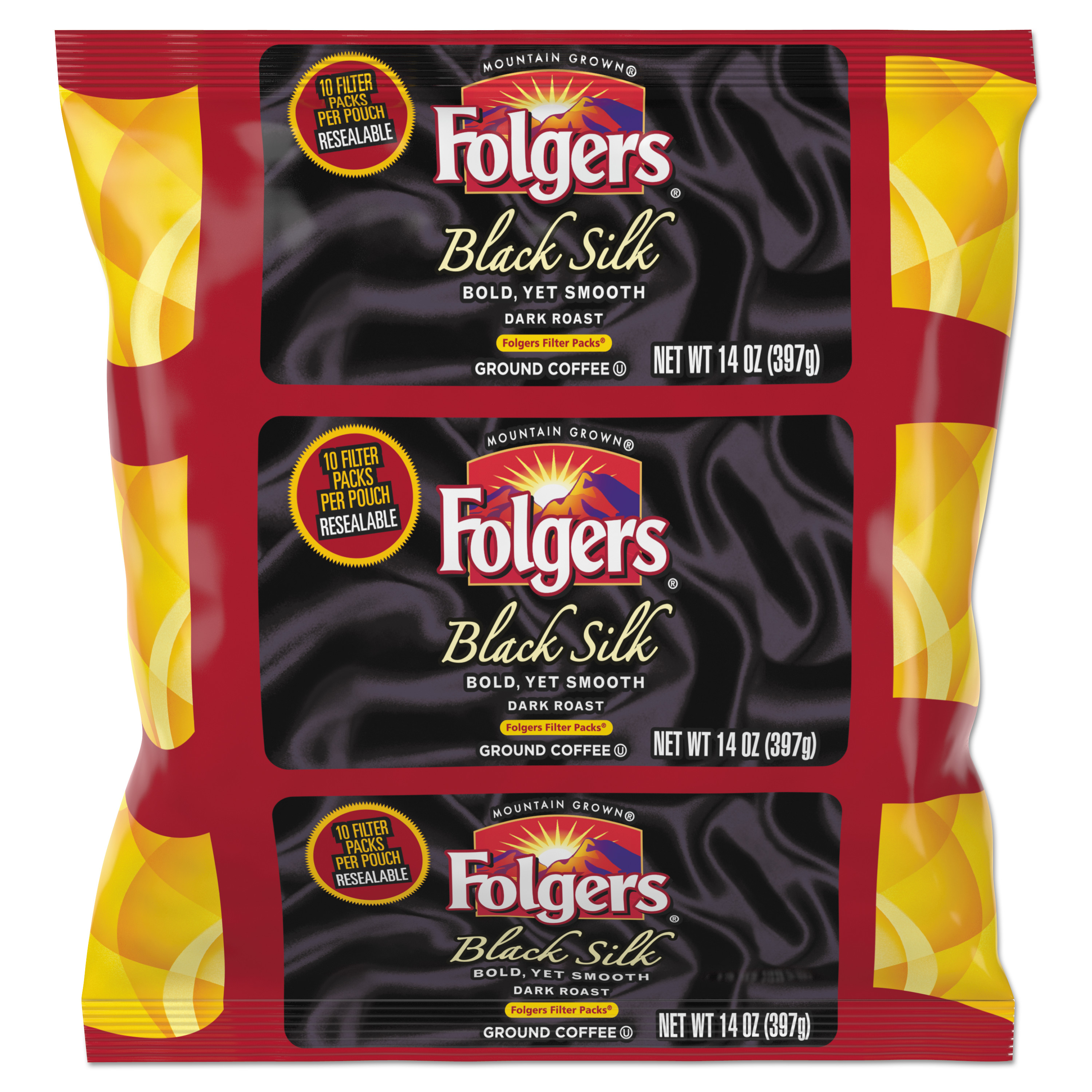  Folgers 2550000016 Coffee Filter Packs, Black Silk, 1.4 oz Pack, 40Packs/Carton (FOL00016) 