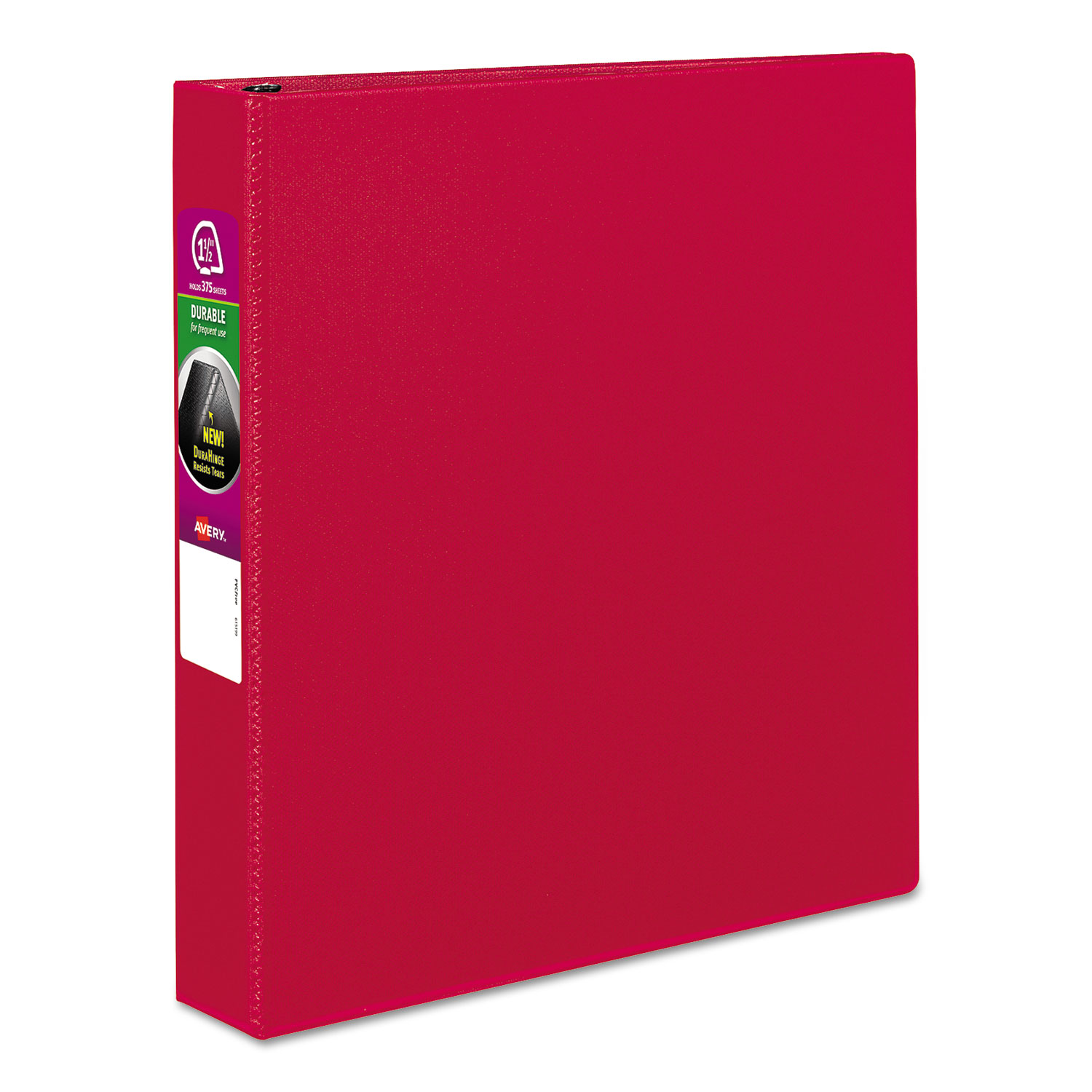  Avery 27202 Durable Non-View Binder with DuraHinge and Slant Rings, 3 Rings, 1.5 Capacity, 11 x 8.5, Red (AVE27202) 