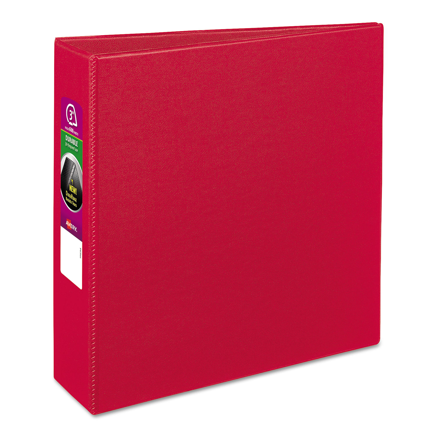  Avery 27204 Durable Non-View Binder with DuraHinge and Slant Rings, 3 Rings, 3 Capacity, 11 x 8.5, Red (AVE27204) 