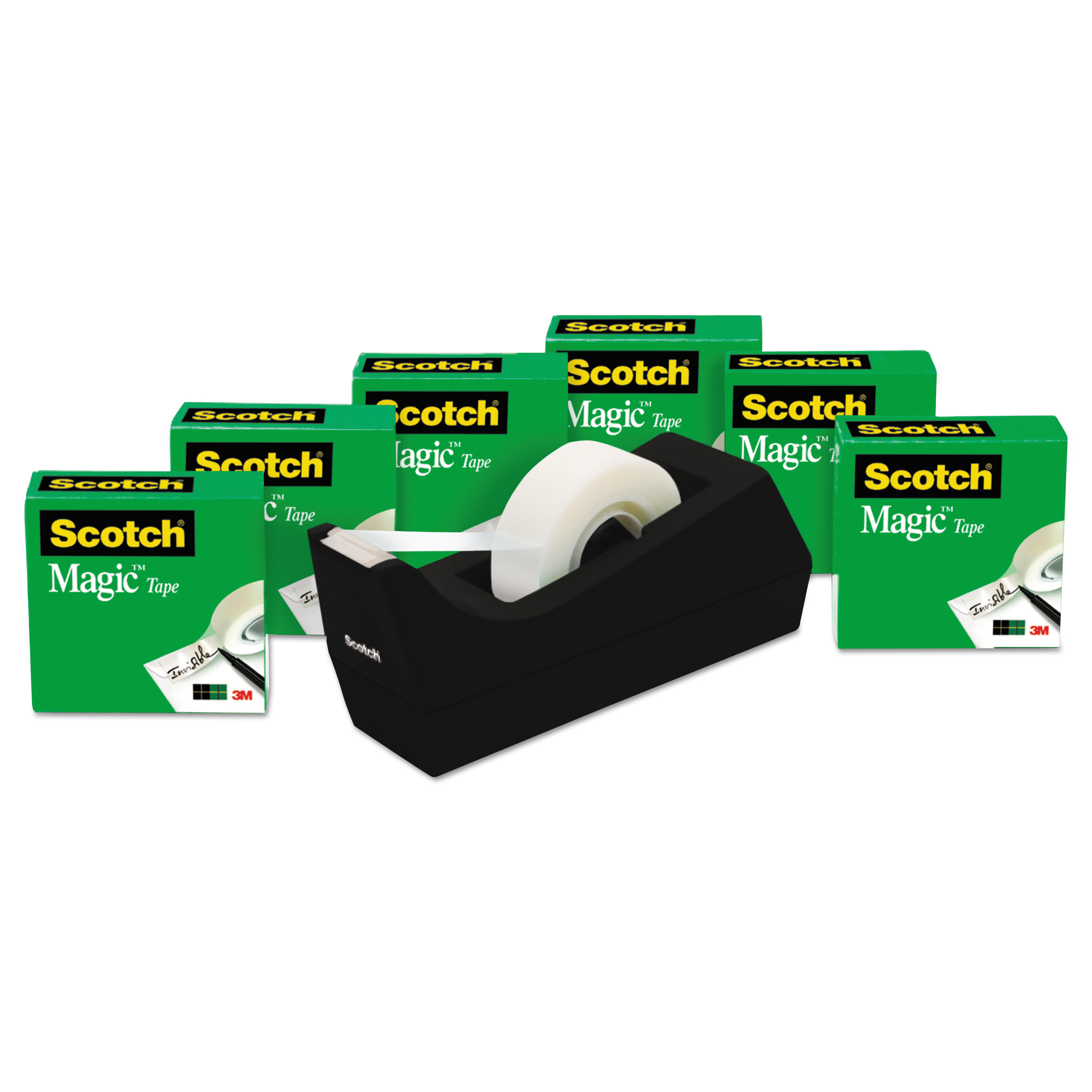  Scotch 810K6C38 Magic Tape Desktop Dispenser Value Pack, 1 Core, 0.75 x 83.33 ft, Clear, 6/Pack (MMM810K6C38) 