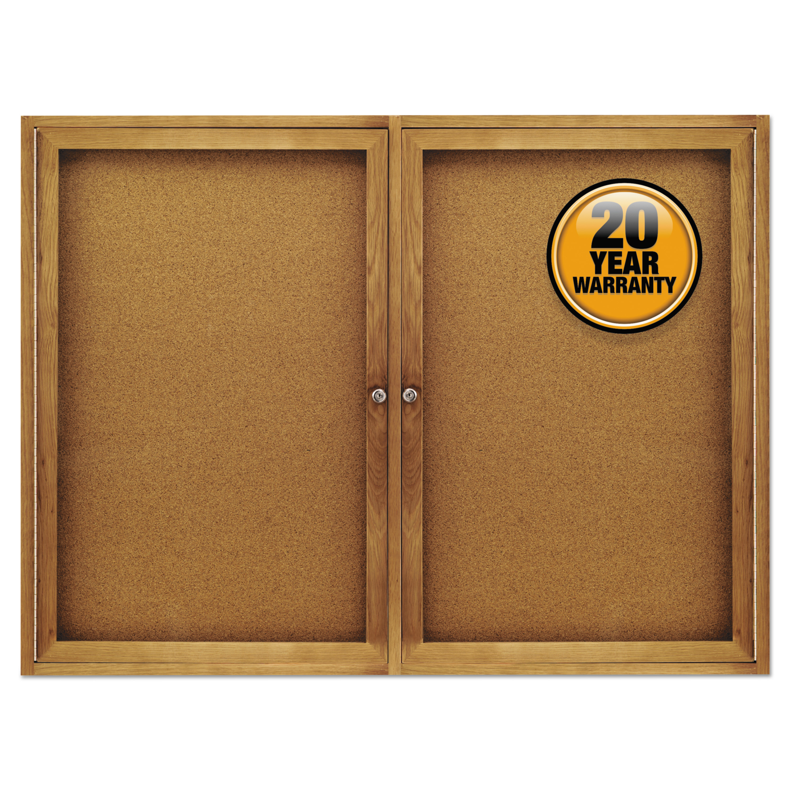  Quartet 364 Enclosed Bulletin Board, Natural Cork/Fiberboard, 48 x 36, Oak Frame (QRT364) 
