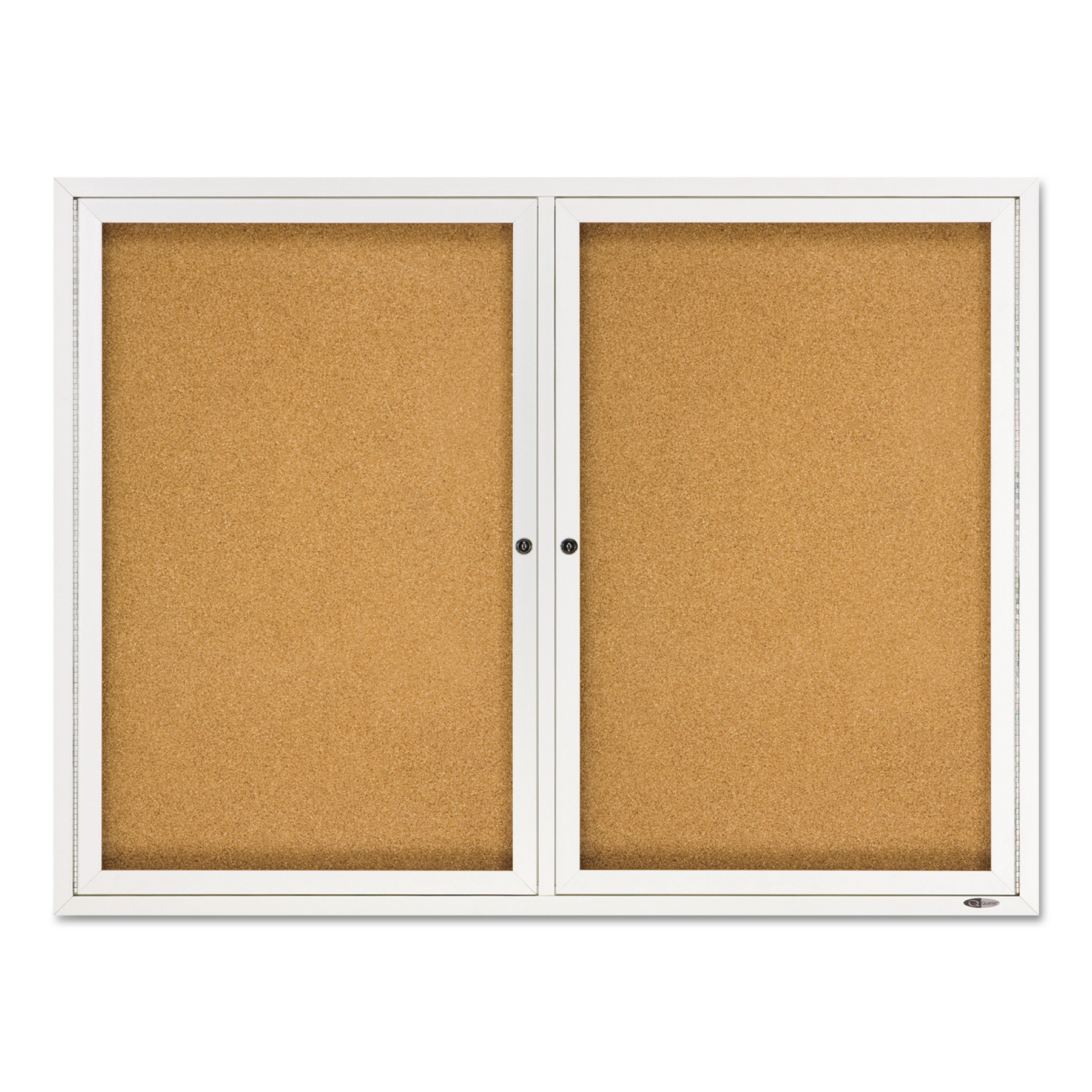  Quartet 2364 Enclosed Bulletin Board, Natural Cork/Fiberboard, 48 x 36, Silver Aluminum Frame (QRT2364) 