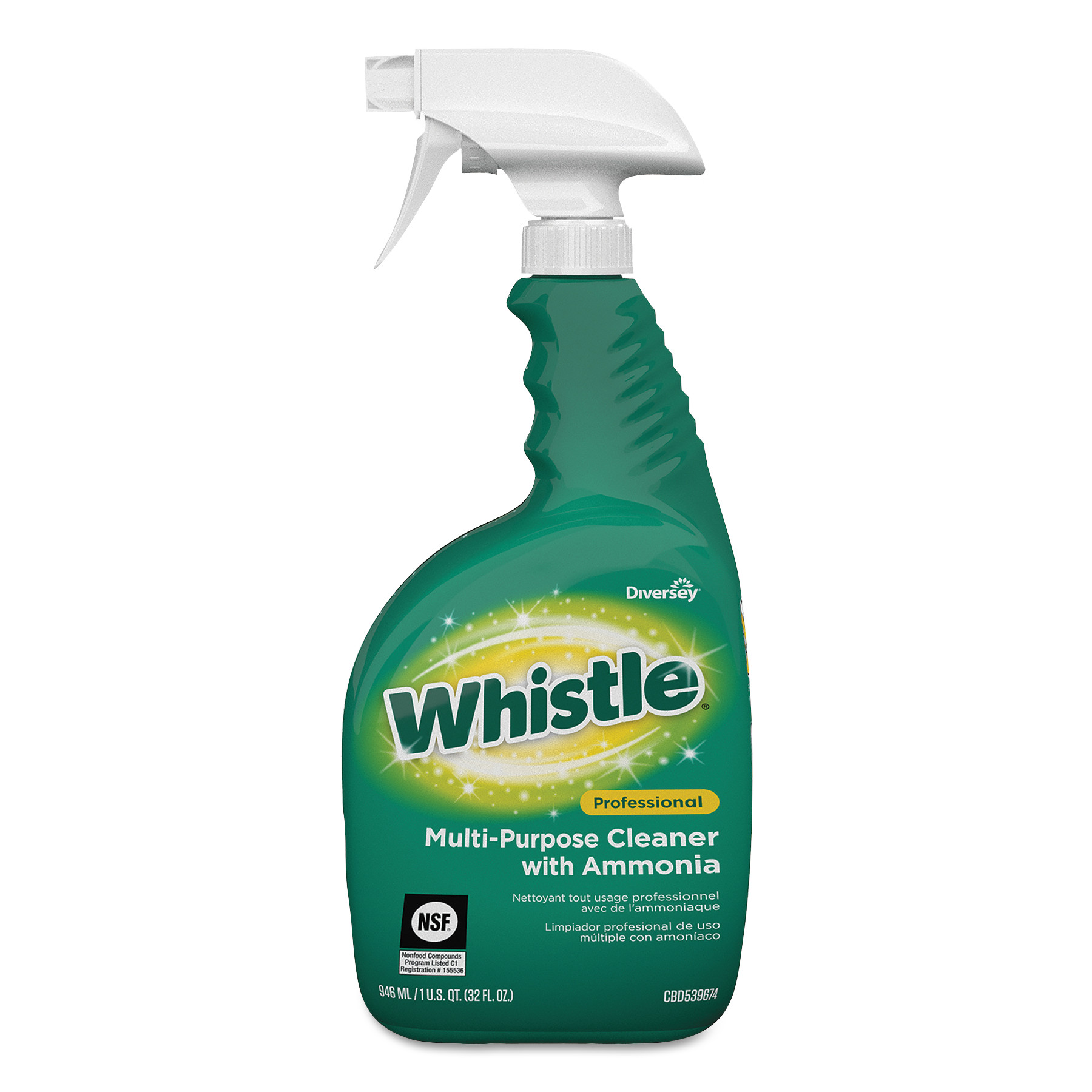  Diversey CBD539674 Whistle Professional Multi-Purpose Cleaner With Ammonia, Fresh, 32 oz, 8/Carton (DVOCBD539674) 
