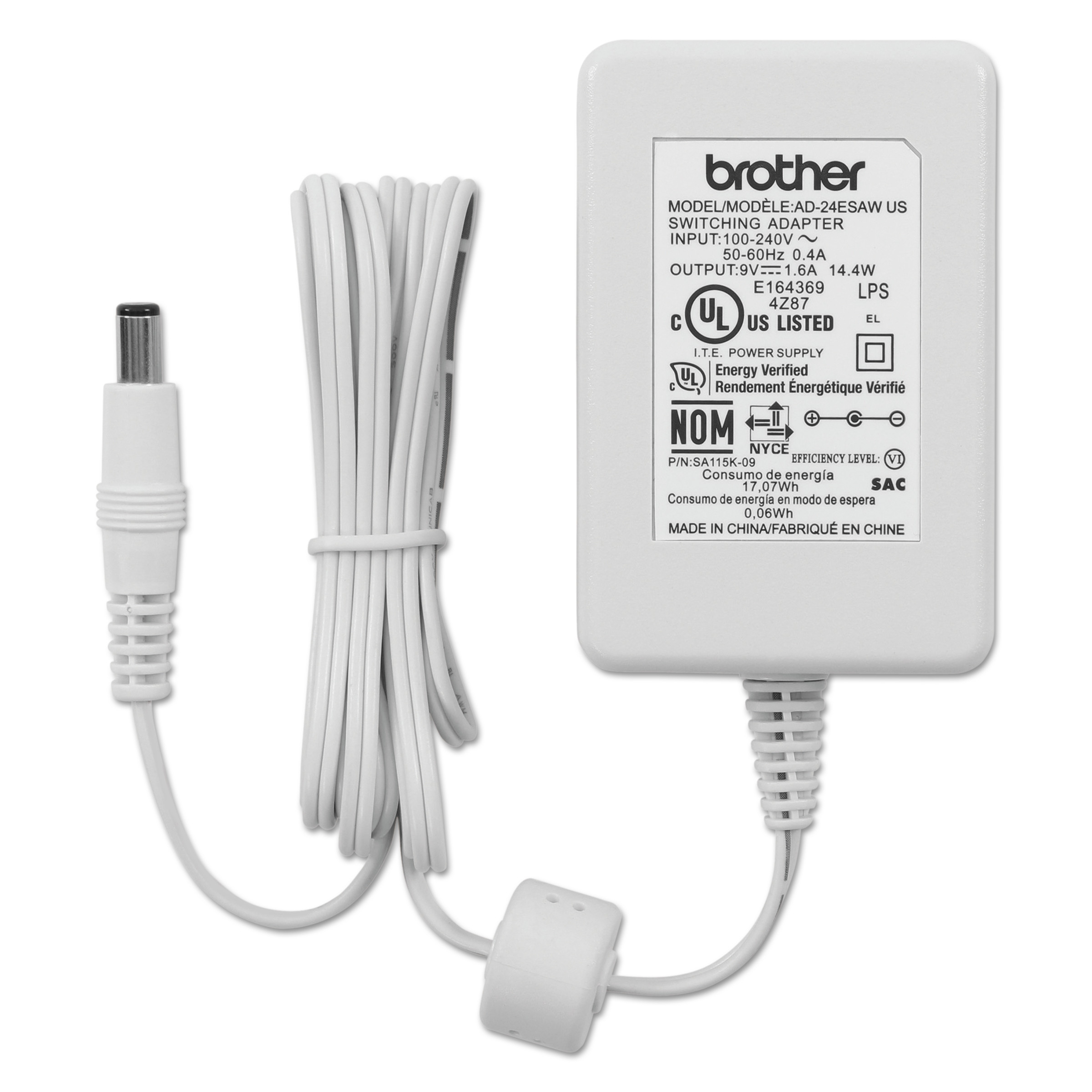  Brother P-Touch AD24ESAW AC Adapter For P-Touch Label Makers, White (BRTAD24ESAW) 