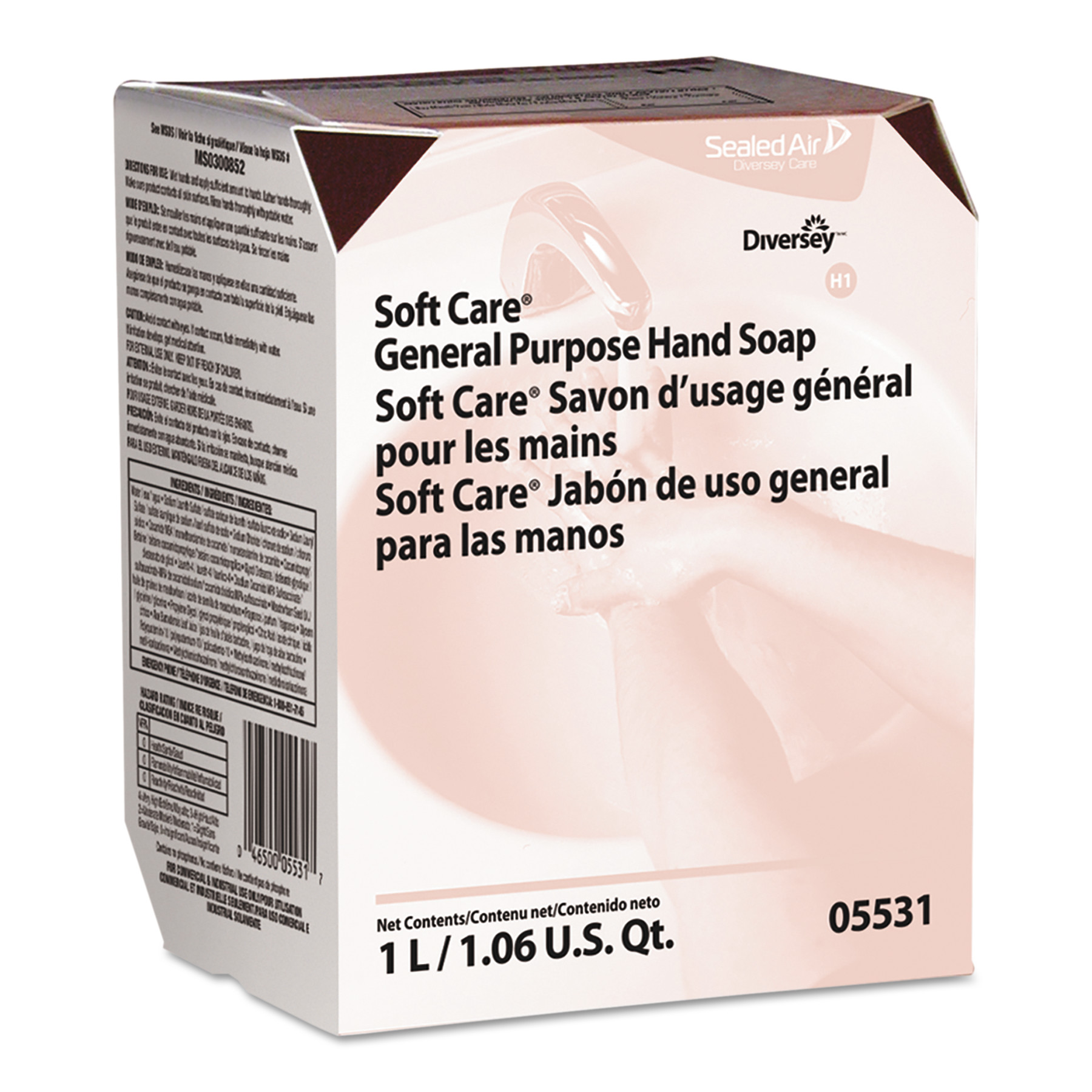  Diversey 05531. Soft Care General Purpose Hand Soap, Floral, 1.06 qt, 12/Carton (DVO05531) 