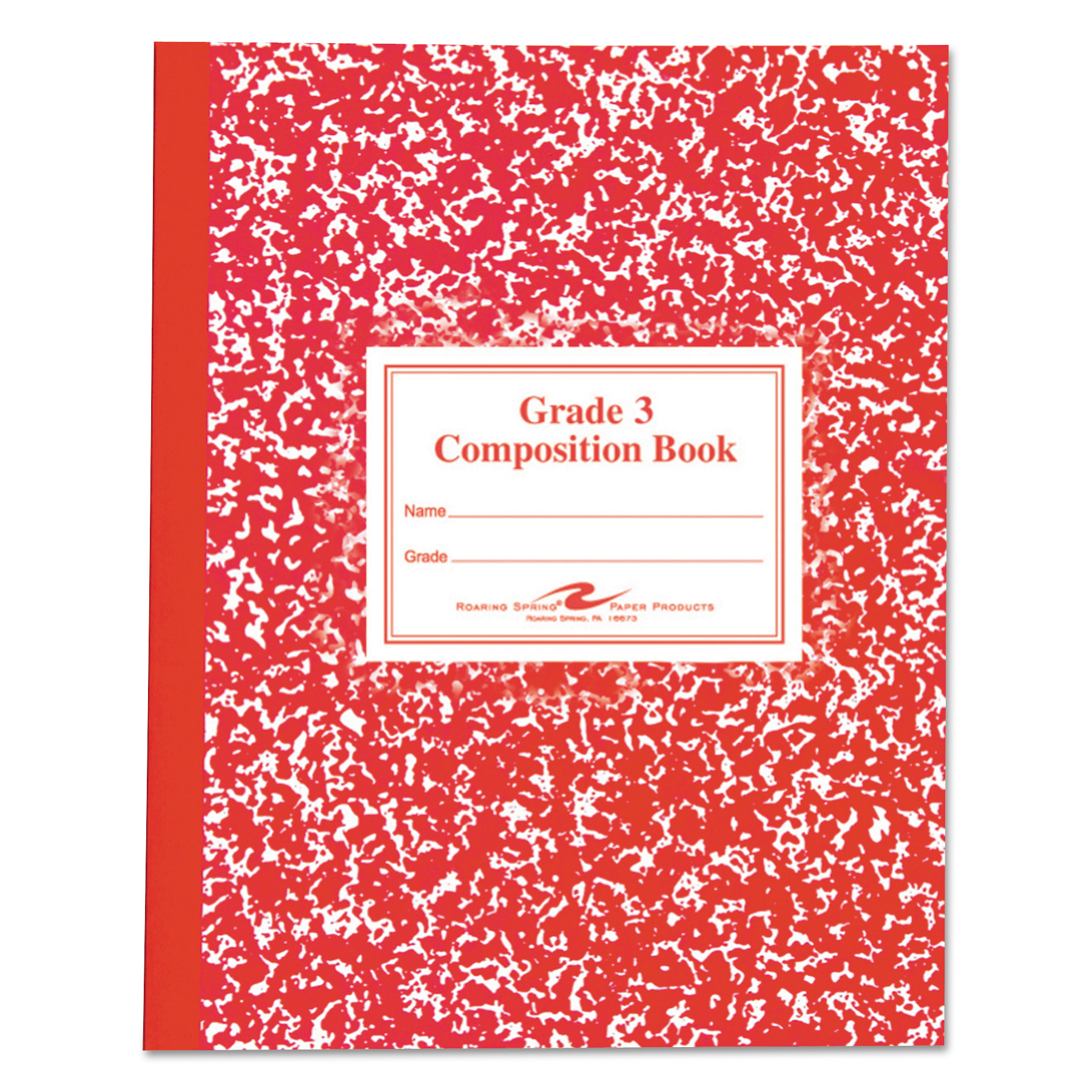  Roaring Spring 77922 Grade School Ruled Composition Book, Manuscript, Red, 9.75 x 7.75, 50 Sheets (ROA77922) 