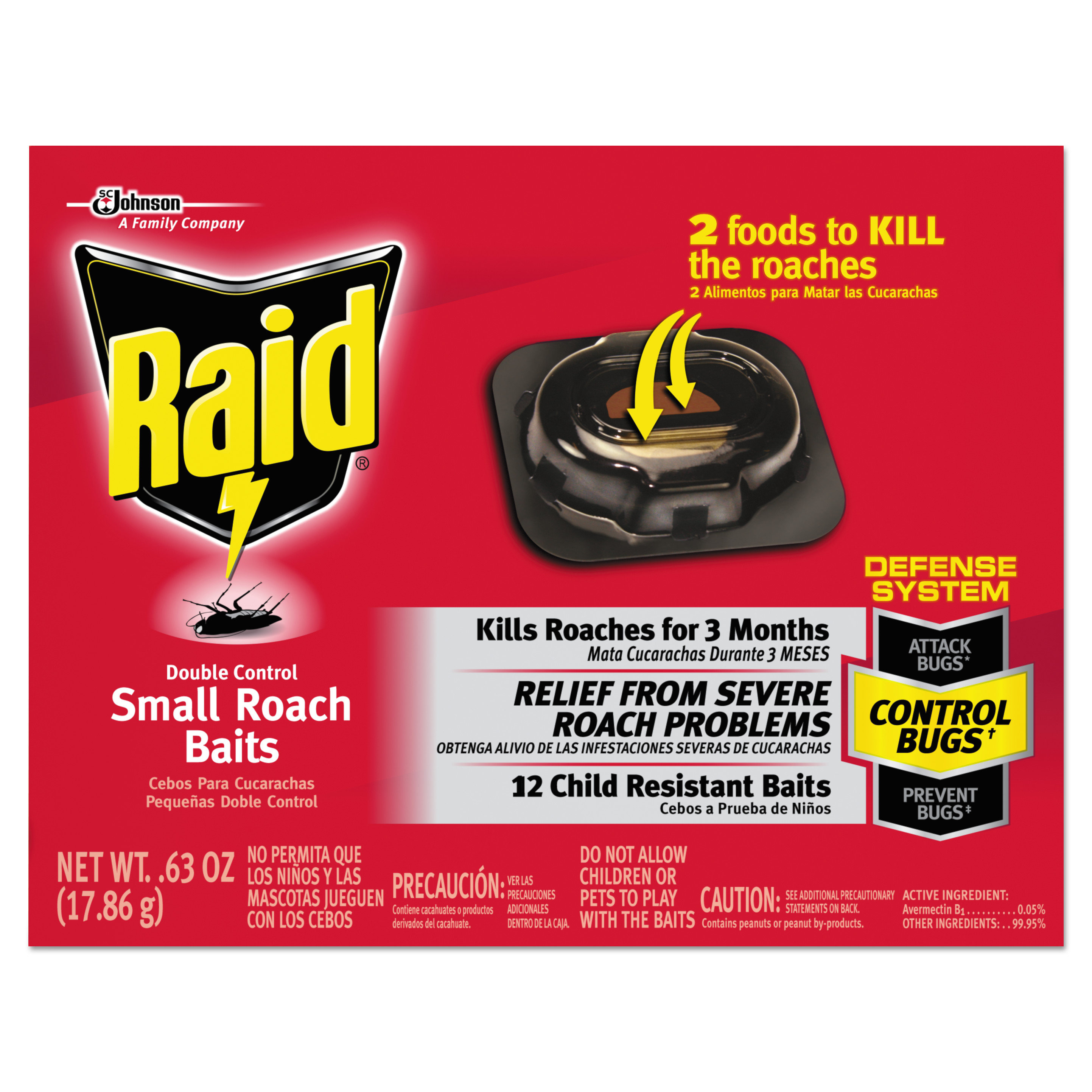  Raid 697324 Roach Baits, 0.63 oz Box, 12/Carton (SJN697324) 