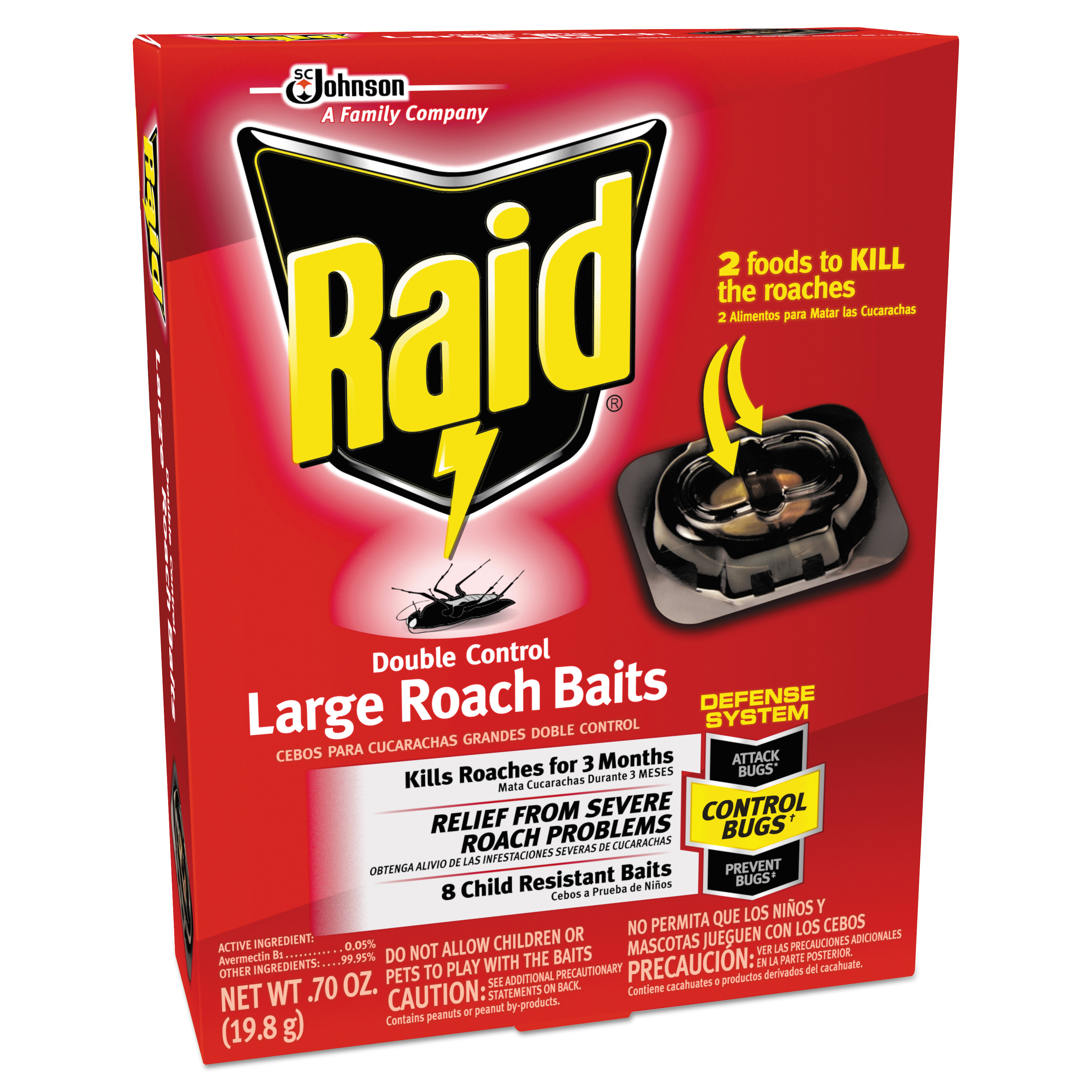  Raid 697330 Roach Baits, 0.7 oz, Box, 6/Carton (SJN697330) 
