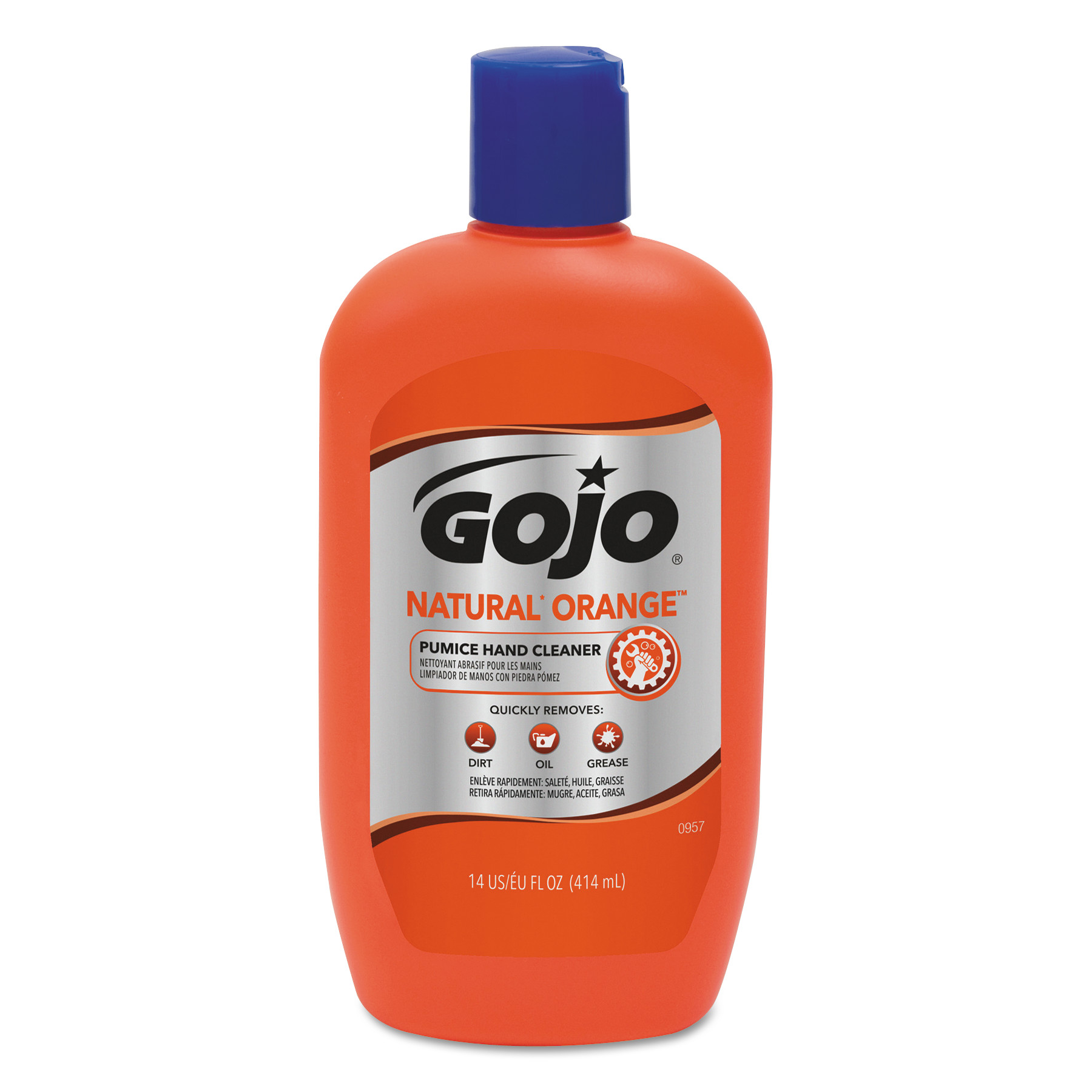  GOJO 0957-12 NATURAL ORANGE Pumice Hand Cleaner, Citrus, 14 oz Bottle, 12/Carton (GOJ095712CT) 