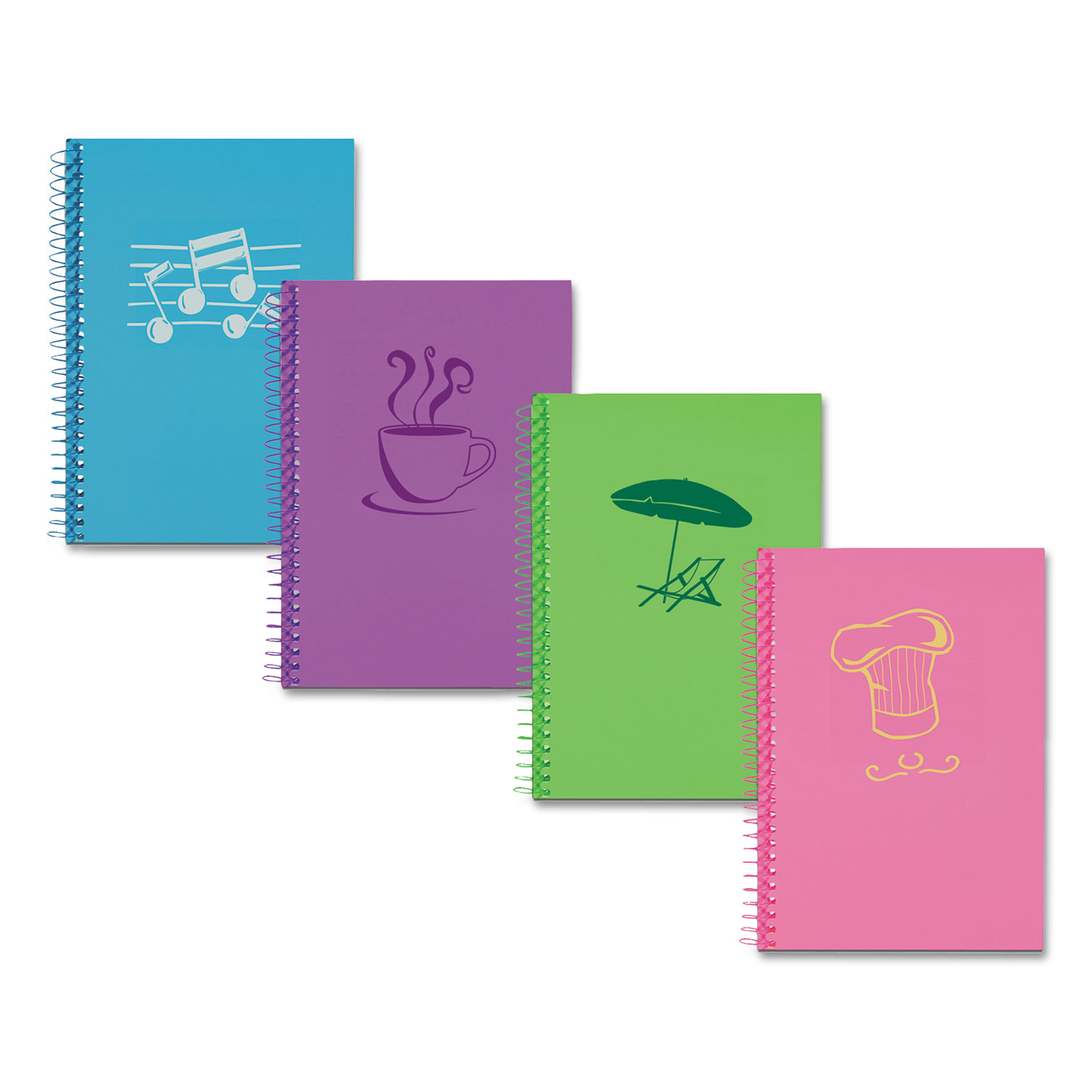 Lifenotes Notebook, College Rule, 7 x 5, 80 Sheets, , Assorted Covers, 4 /Pack