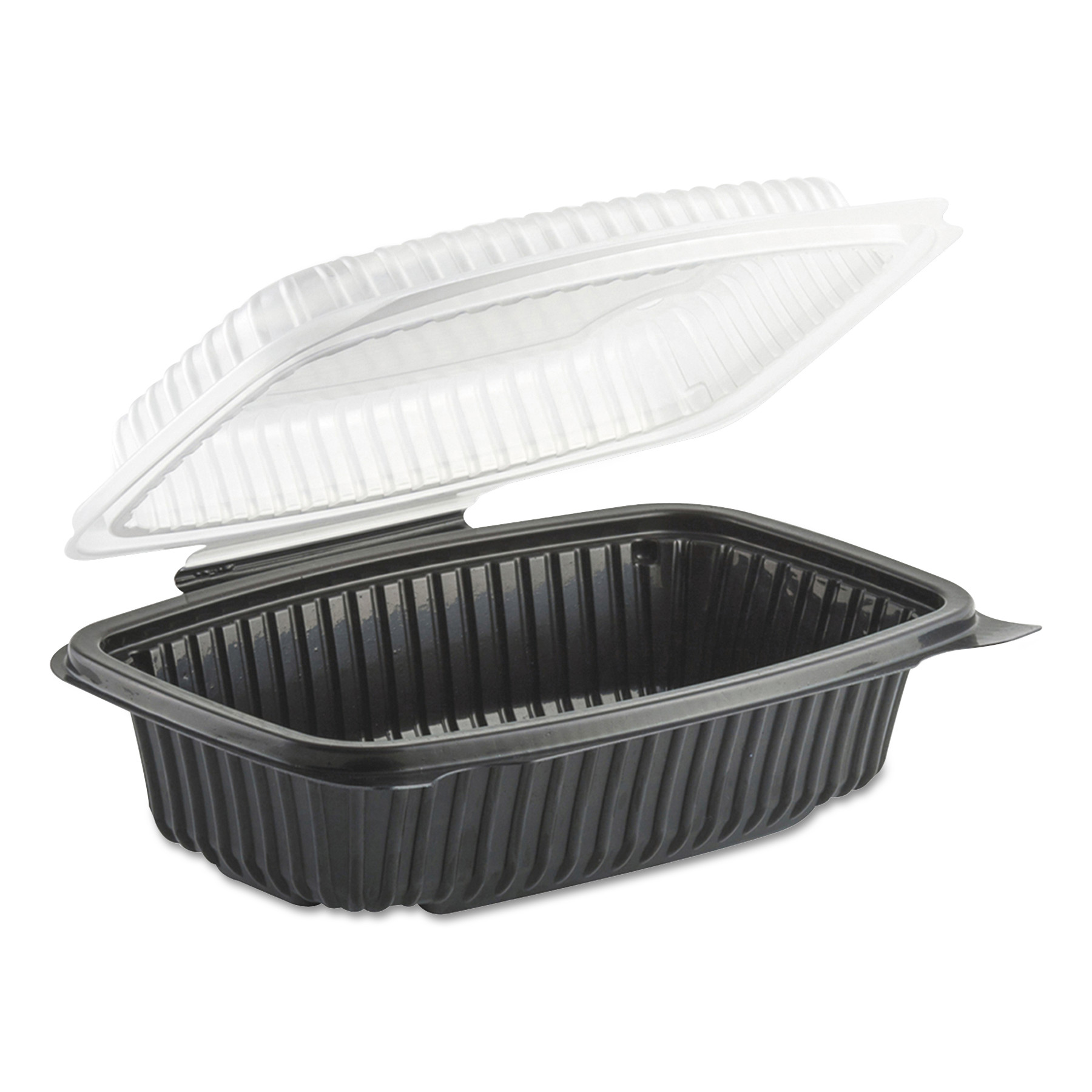  Anchor Packaging 4656911 Culinary Classics Microwavable Container, 34 oz, Clear/Black, 100/Carton (ANZ4656911) 