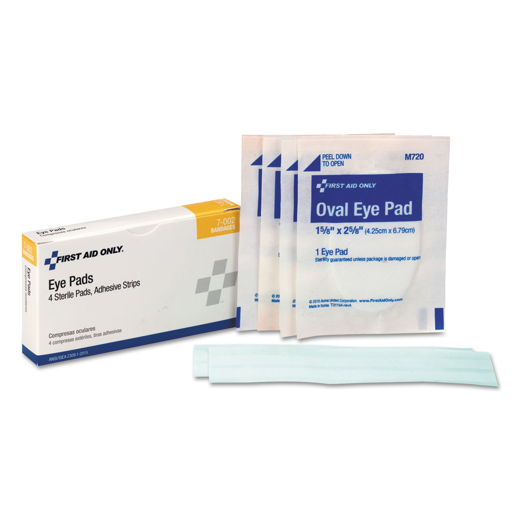  First Aid Only 7-002-001 ANSI 2015 Compliant First Aid Kit Refill, 8 Pieces, 4/Box (FAO7002) 