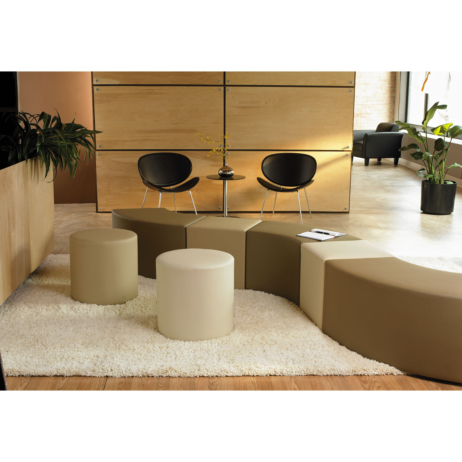 Alera WE Series Collaboration Seating, Cube Bench, 18 x 18 x 18, Almond