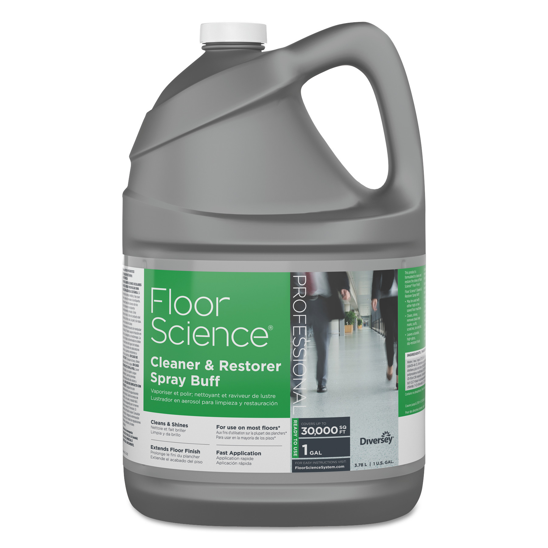  Diversey CBD540458 Floor Science Cleaner/Restorer Spray Buff, Citrus Scent, 1 gal Bottle, 4/Carton (DVOCBD540458) 