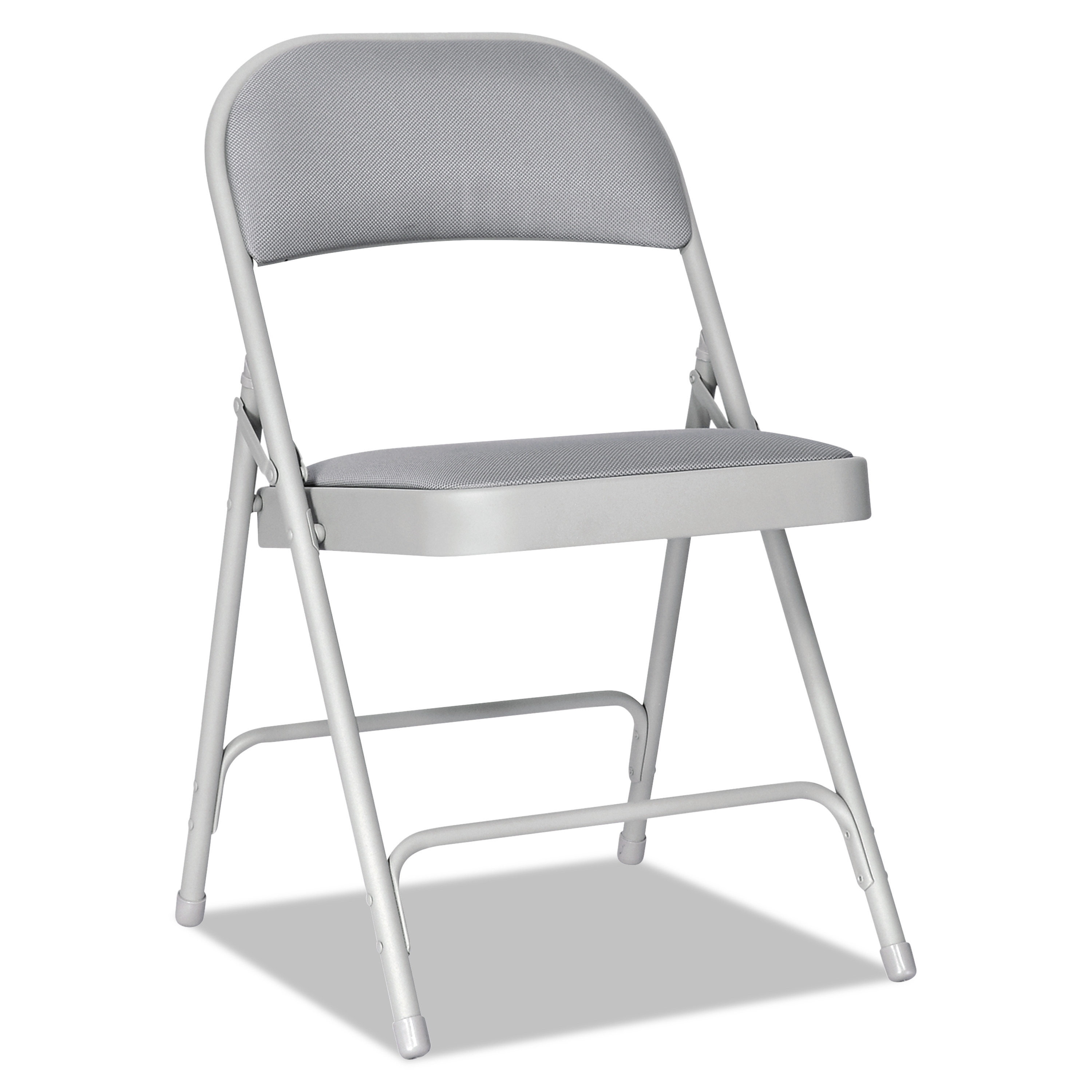 Steel Folding Chair With Two Brace Support Light Gray Seat Light Gray Back Light Gray Base 4 Carton