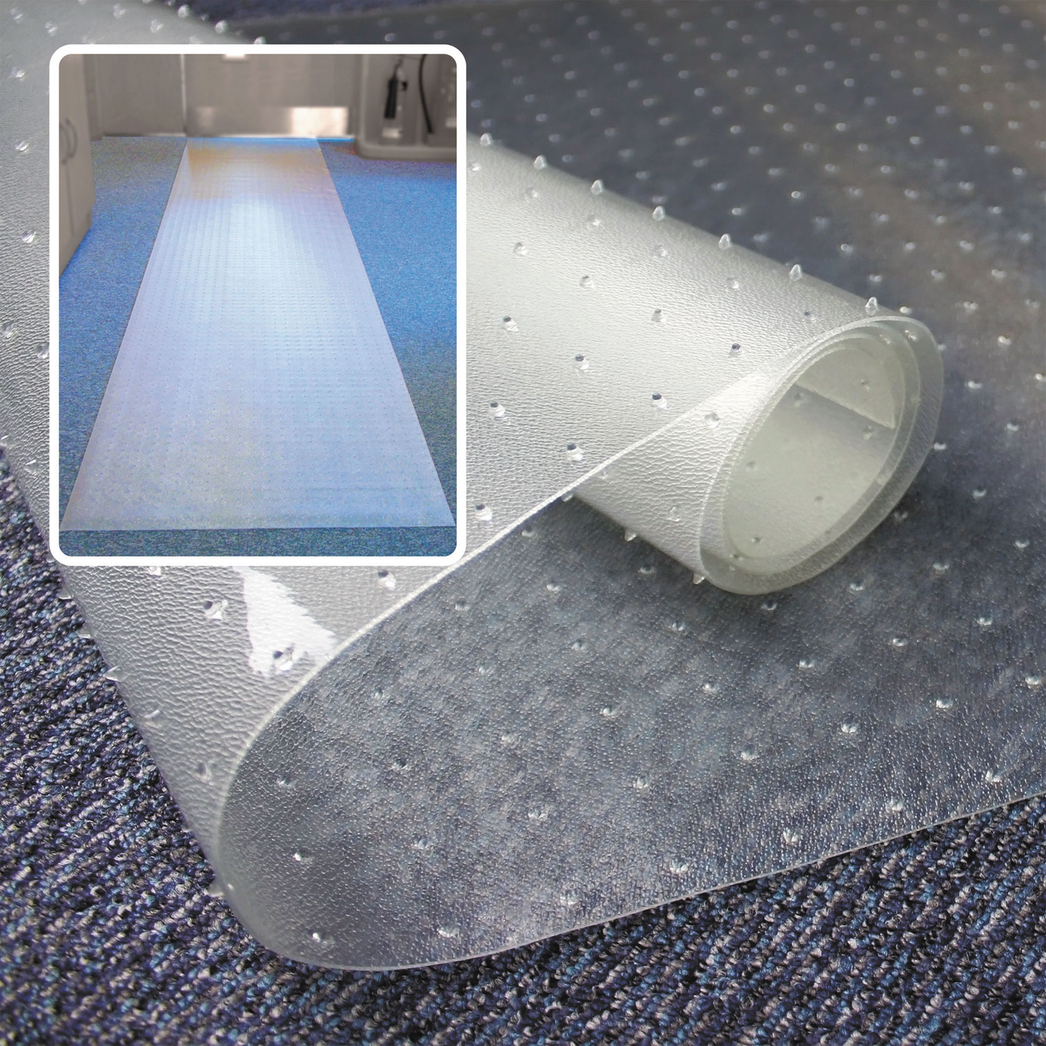 Long & Strong Floor Protectors, 27 x 144, Clear