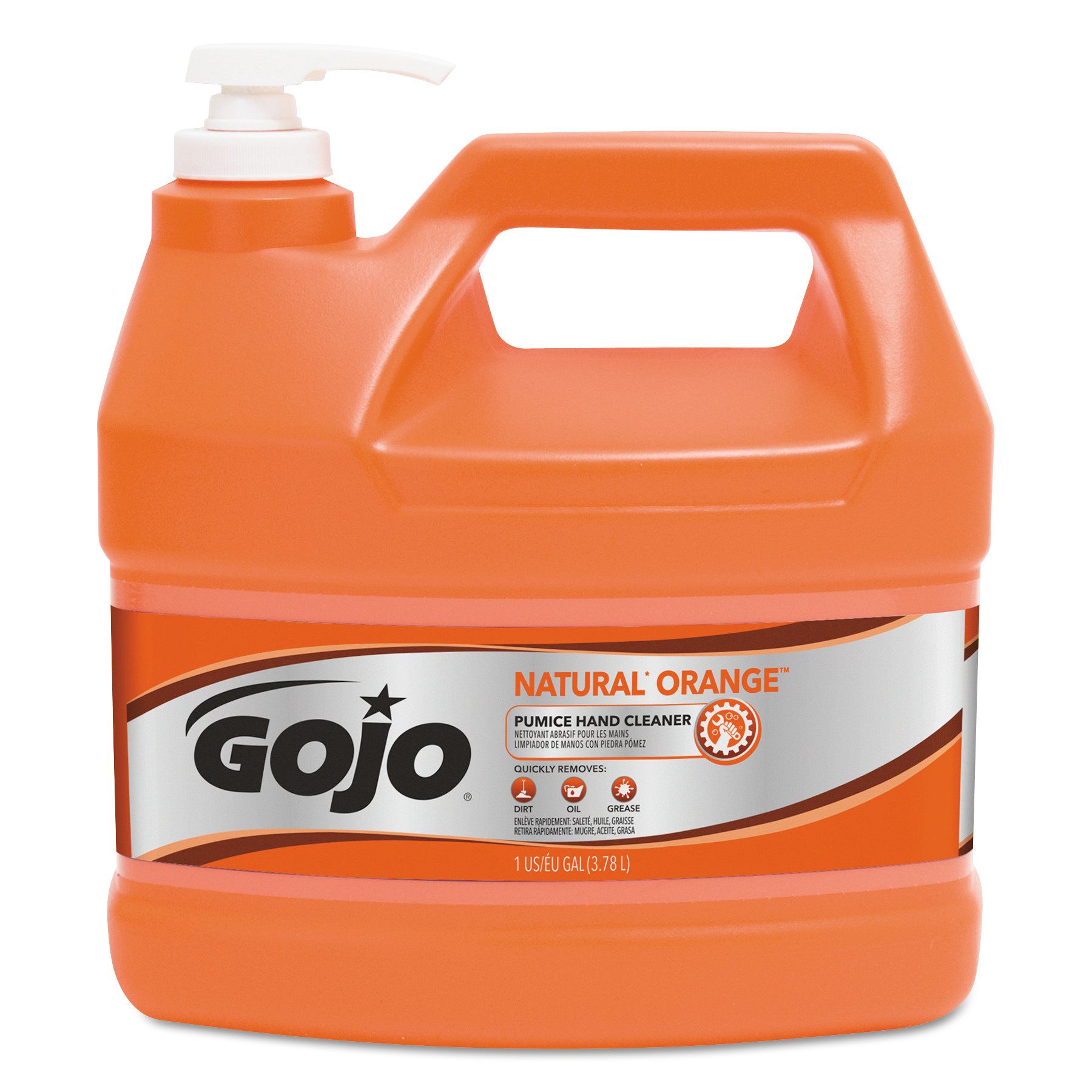  GOJO 0955-04 NATUAL ORANGE Pumice Hand Cleaner, Citrus, 1 gal Pump Bottle, 4/Carton (GOJ095504CT) 