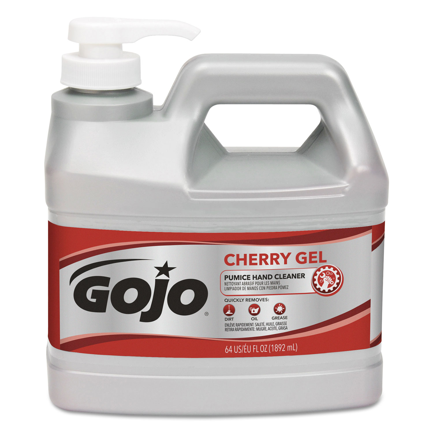 Cherry Gel Pumice Hand Cleaner, 1/2 gal Bottle, 4/Carton