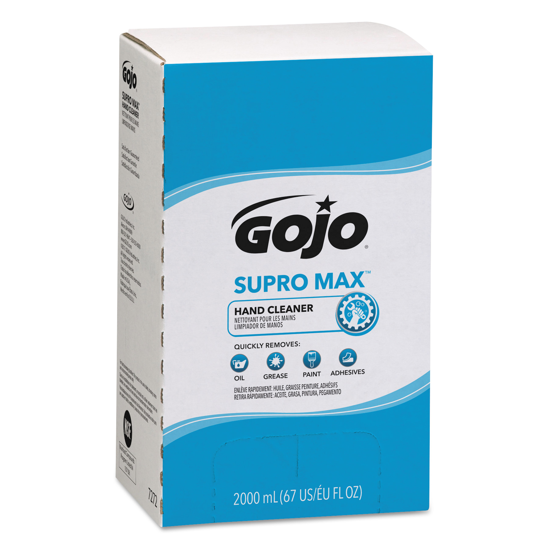  GOJO 7272-04 SUPRO MAX Hand Cleaner, 2000mL Pouch (GOJ727204CT) 