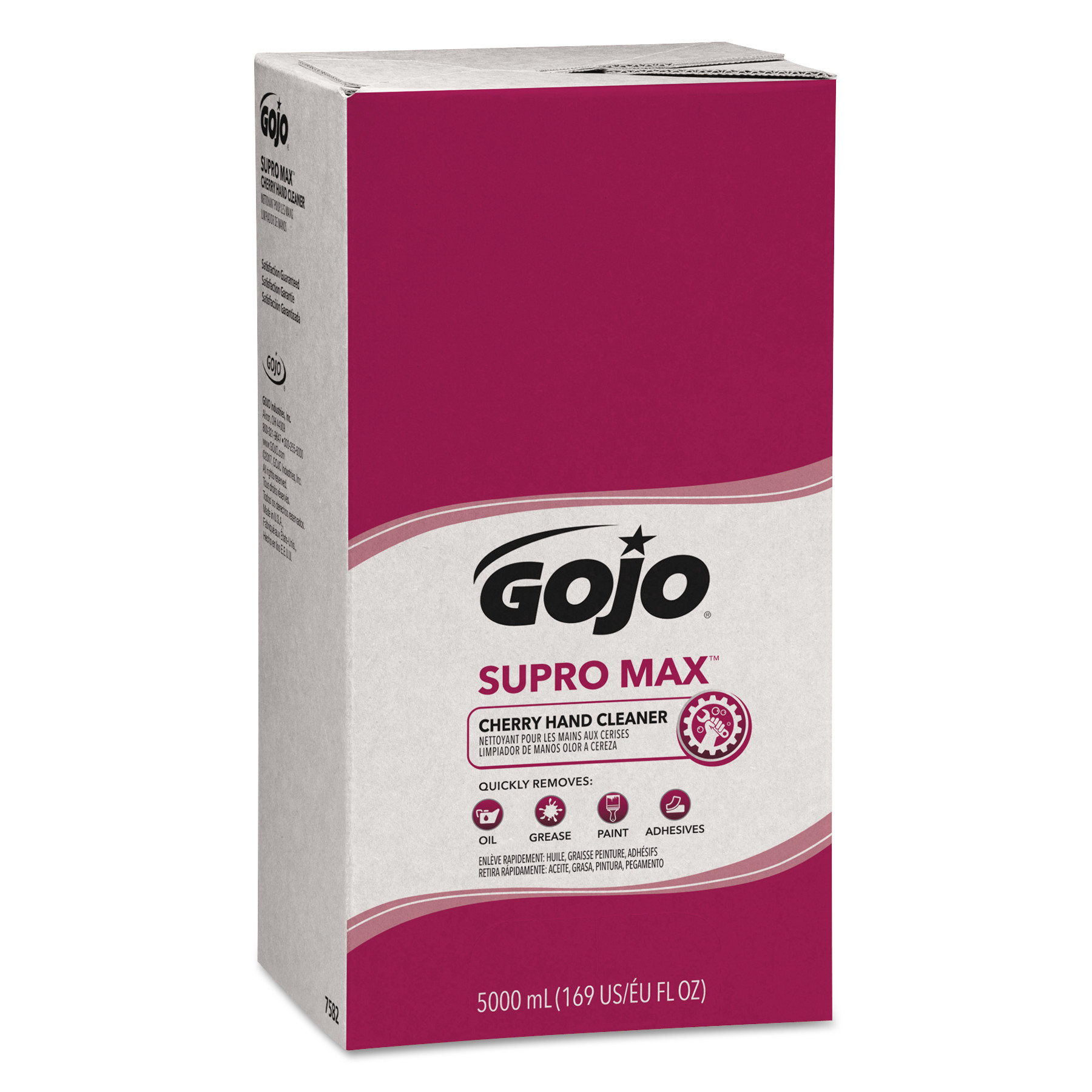  GOJO 7582-02 SUPRO MAX Hand Cleaner, Cherry, 5000mL Refill, 2/Carton (GOJ758202) 