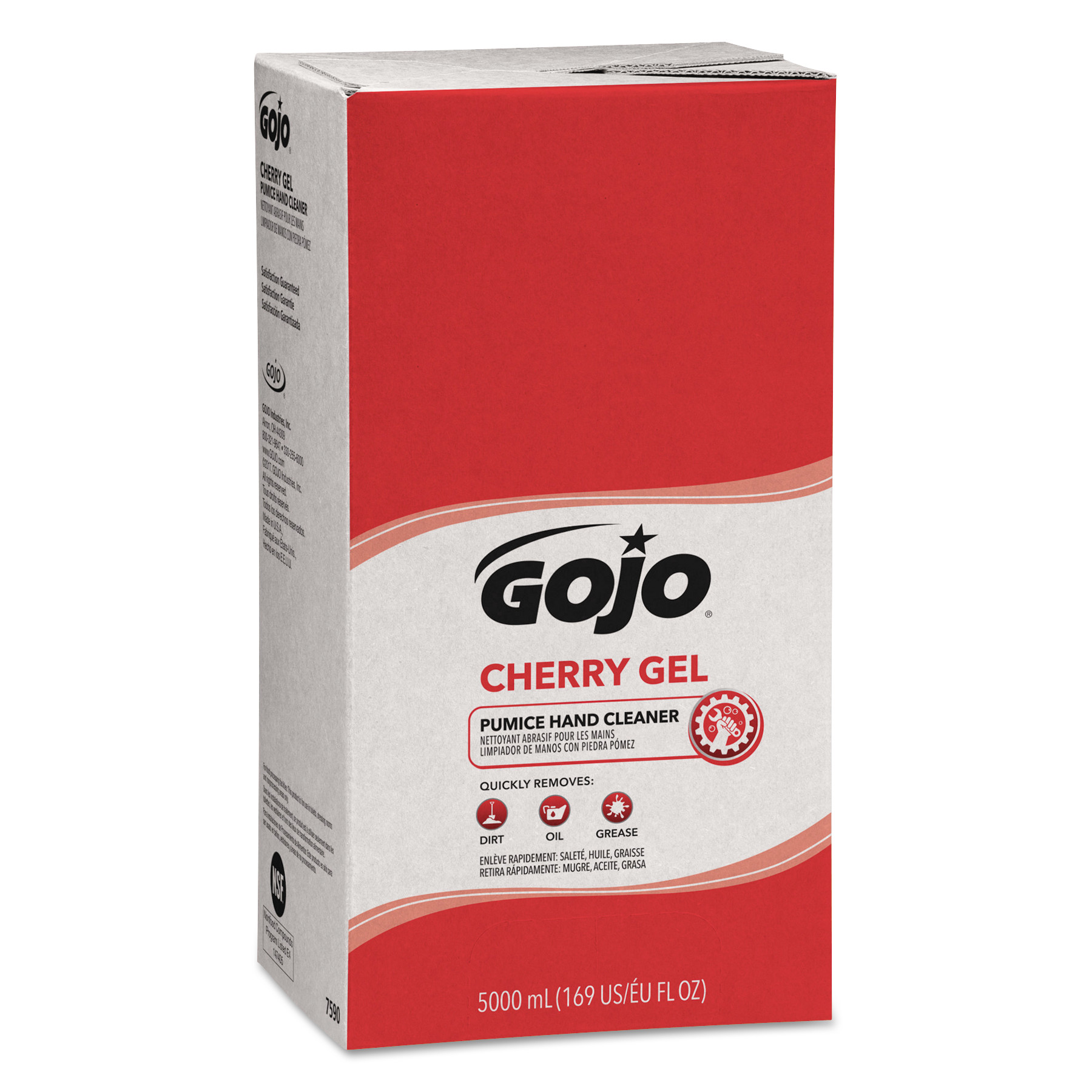  GOJO 7590-02 Cherry Gel Pumice Hand Cleaner, 5000 ml Refill, 2/Carton (GOJ759002) 