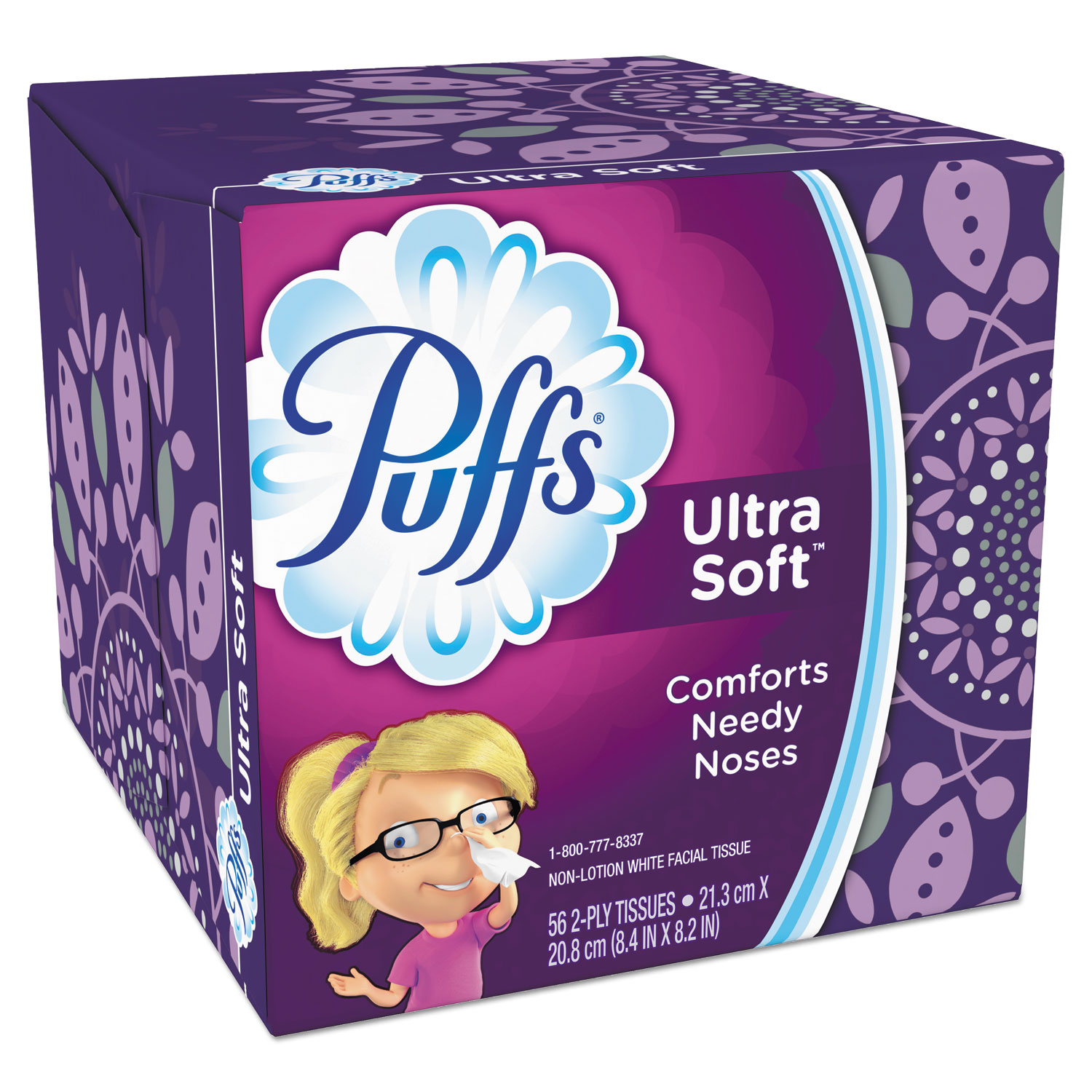 Ultra Soft Facial Tissue, Two-Ply, White, 56 Sheets/Box