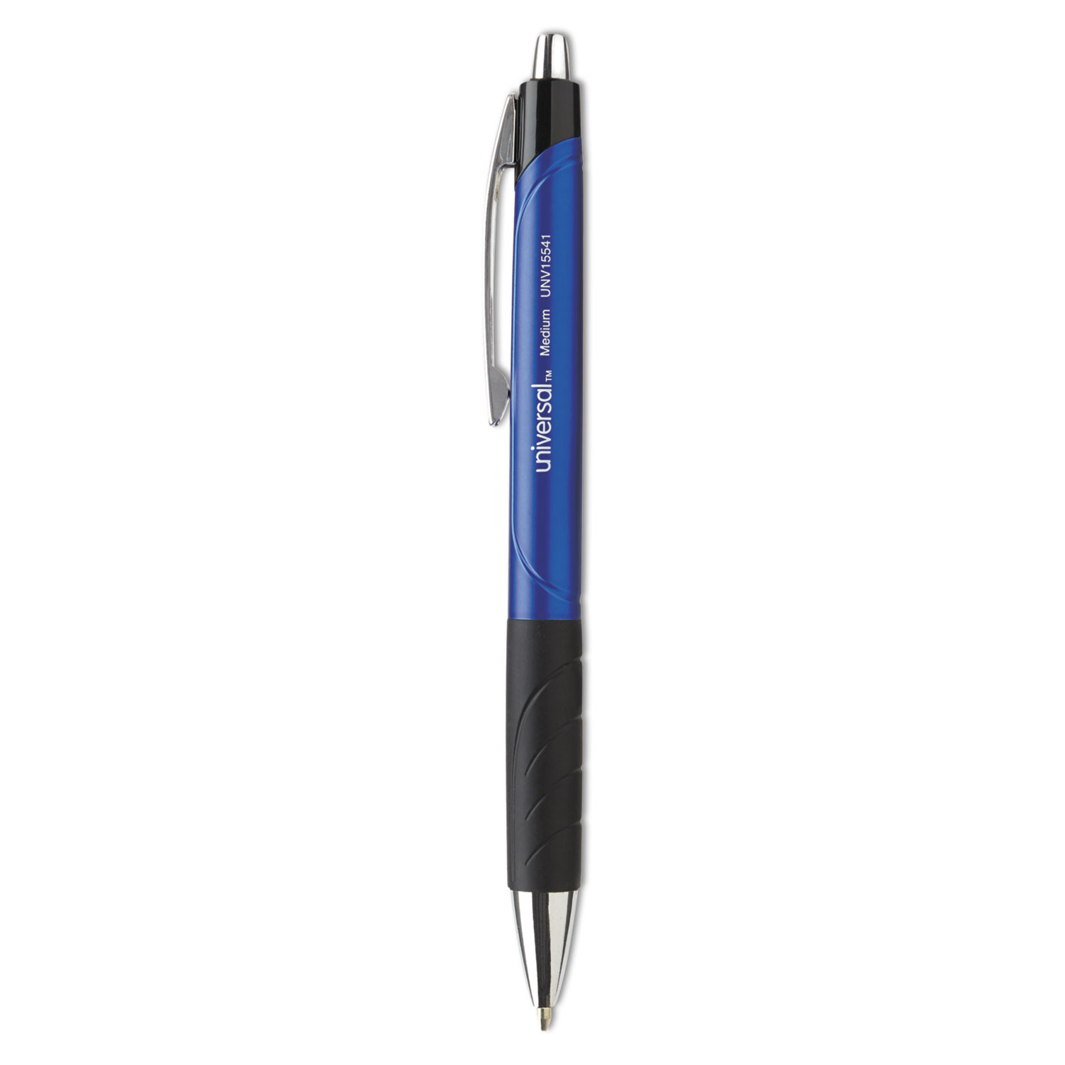  Universal UNV15541 Comfort Grip Retractable Ballpoint Pen, Medium 1mm, Blue Ink/Barrel, Dozen (UNV15541) 