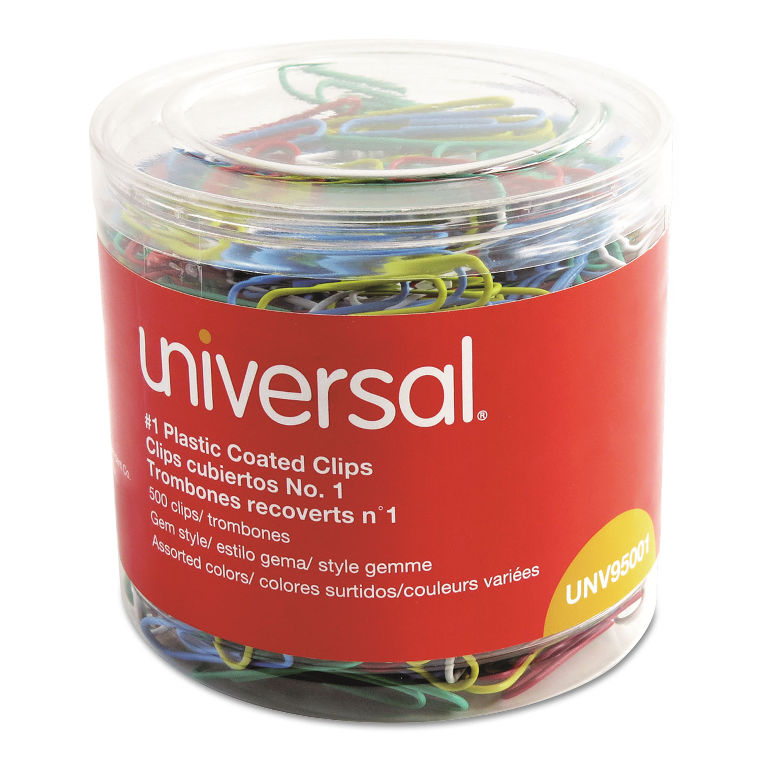 Universal Vinyl-coated Wire Paper Clips No 1 Assorted Colors 087547950012 for sale online