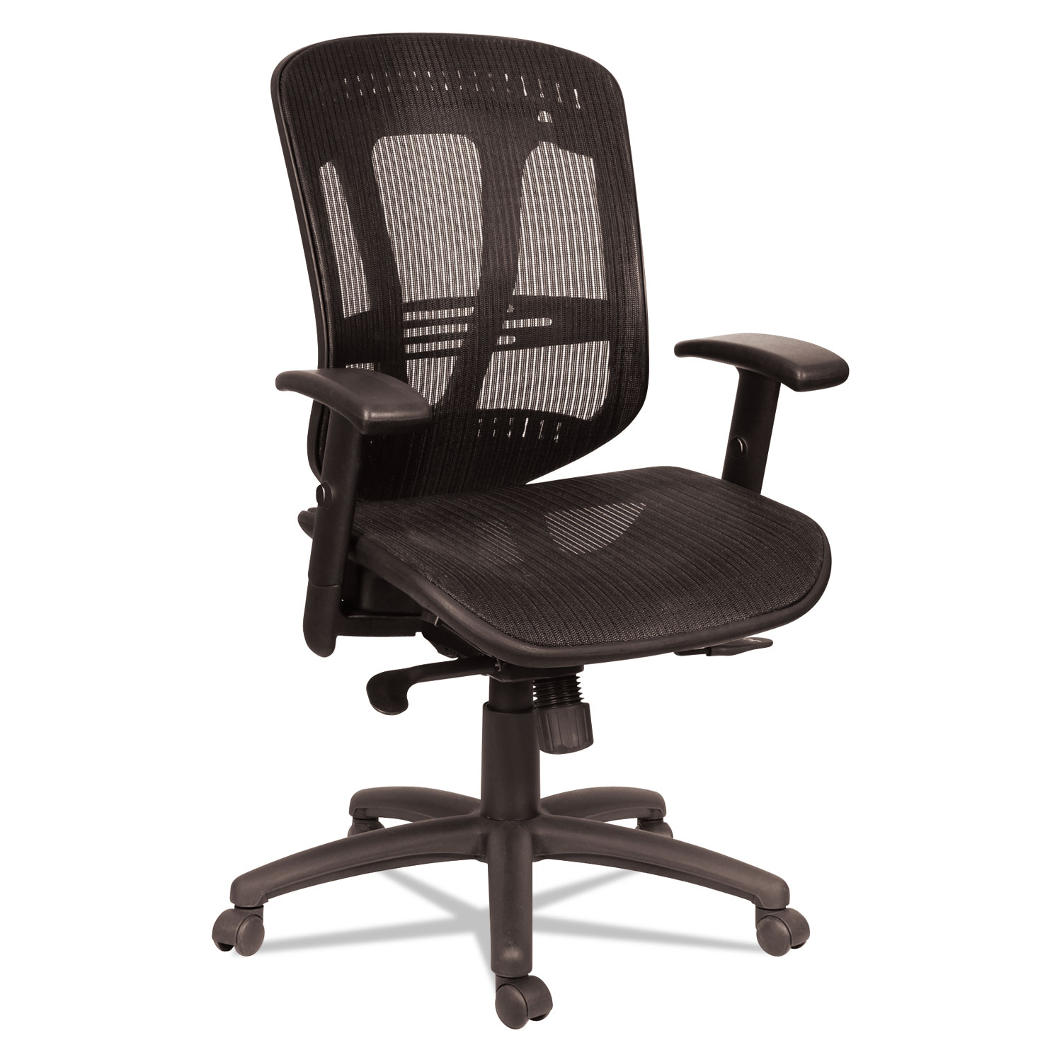  Alera ALEEN4218 Alera Eon Series Multifunction Mid-Back Suspension Mesh Chair, Supports up to 275 lbs., Black Seat/Black Back, Black Base (ALEEN4218) 