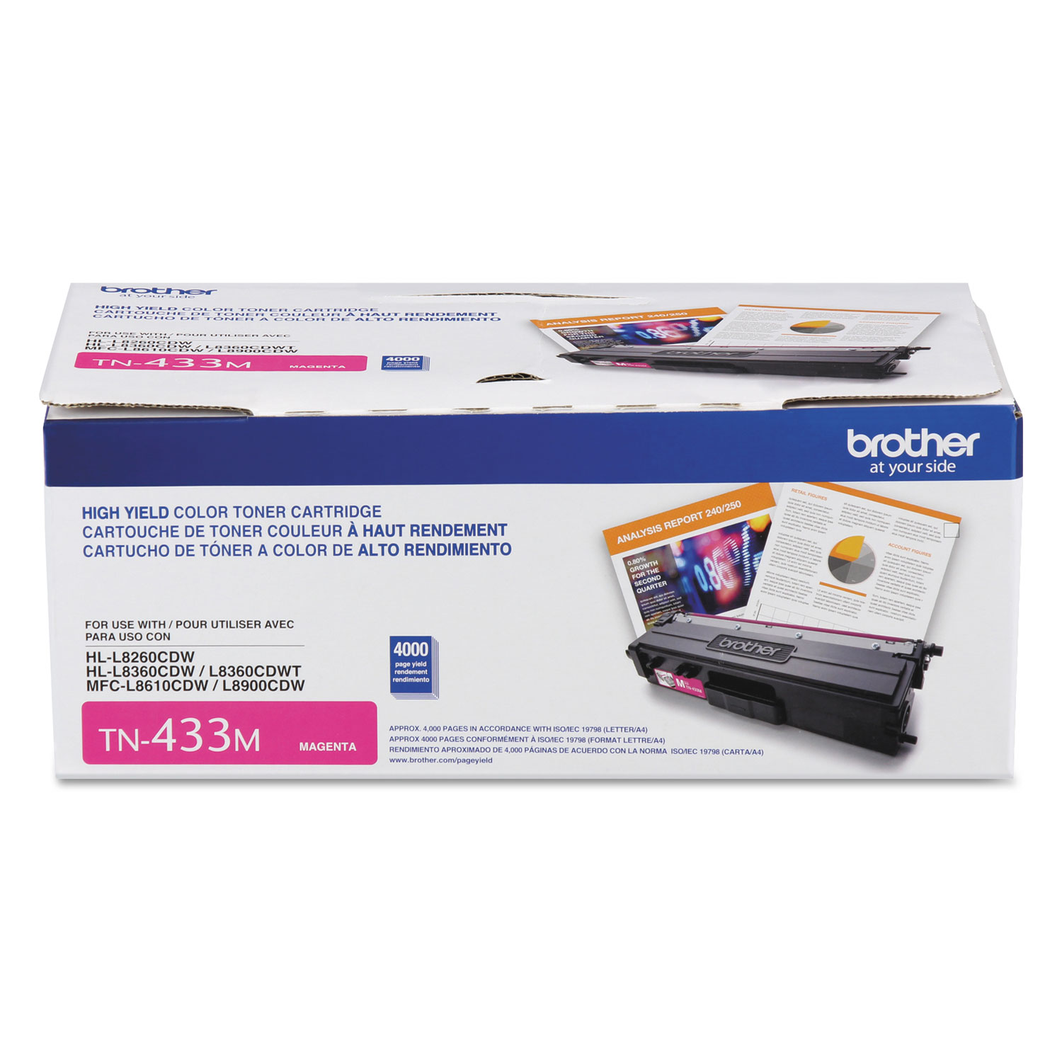 TN433M High-Yield Toner, Magenta