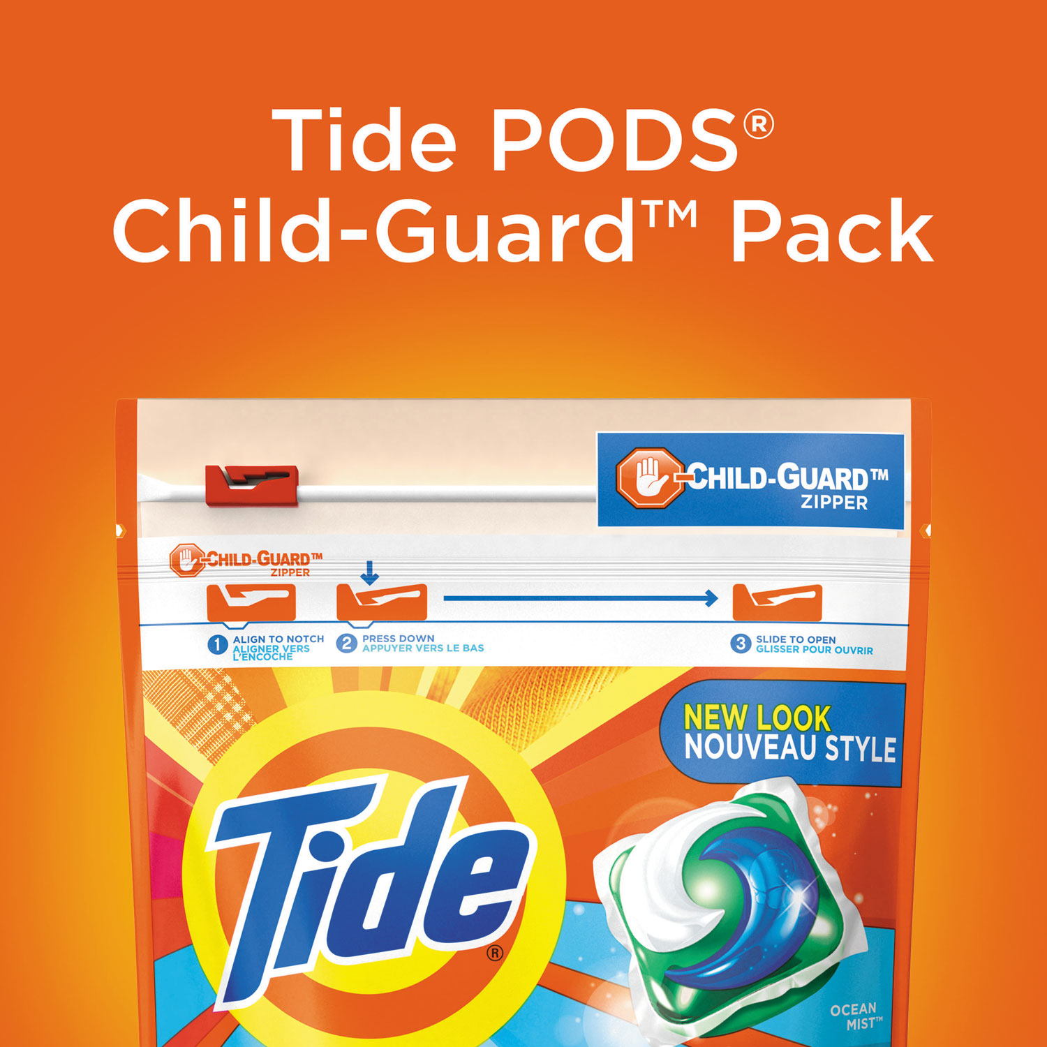 Pods, Laundry Detergent, Ocean Mist, 35/Pack, 4 Pack/Carton