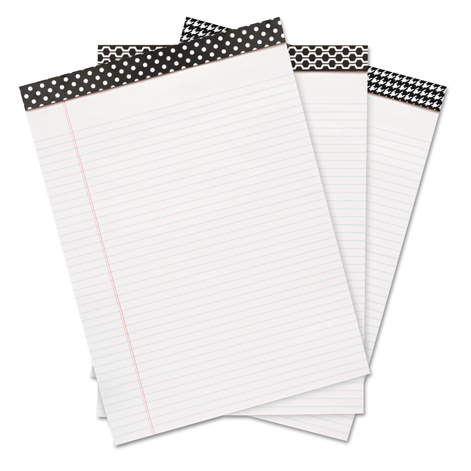 Fashion Writing Pad, Narrow, 5 x 8, White, 50 Sheets/Pad, 6 Pads/Pack