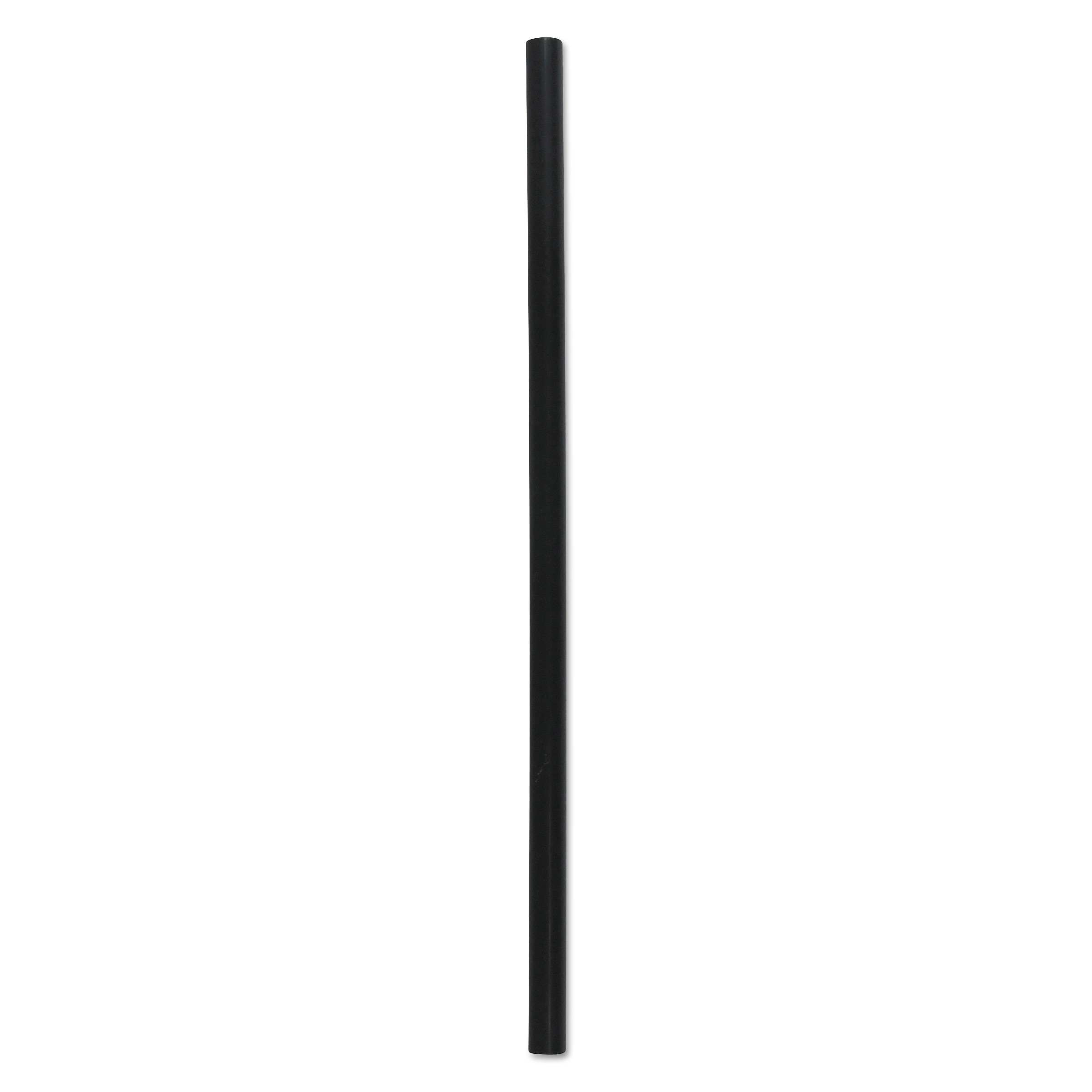 Unwrapped Giant Straws, 7 3/4, Black, 1500/Carton