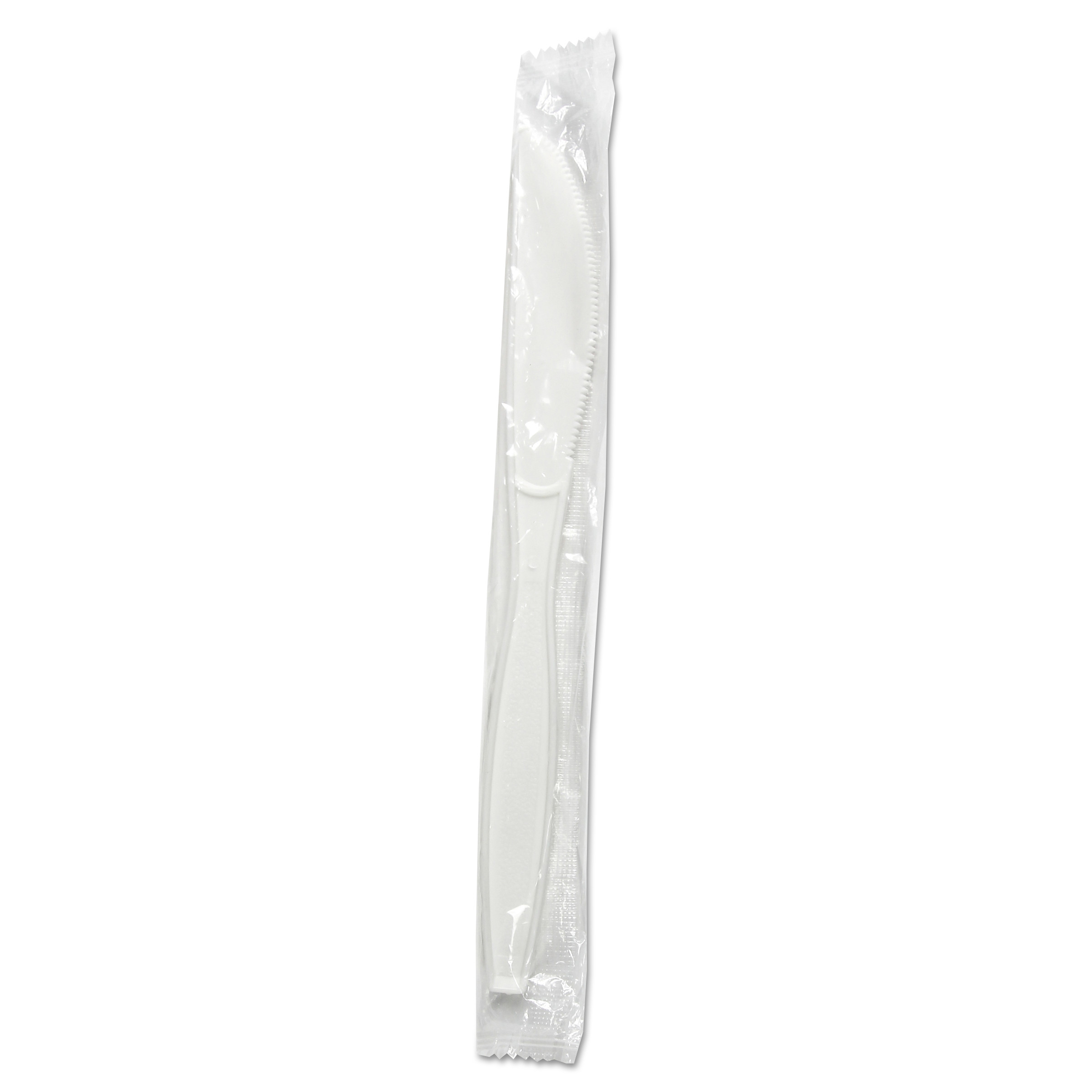 Heavyweight Wrapped Polypropylene Cutlery, Knife, White, 1000/Carton