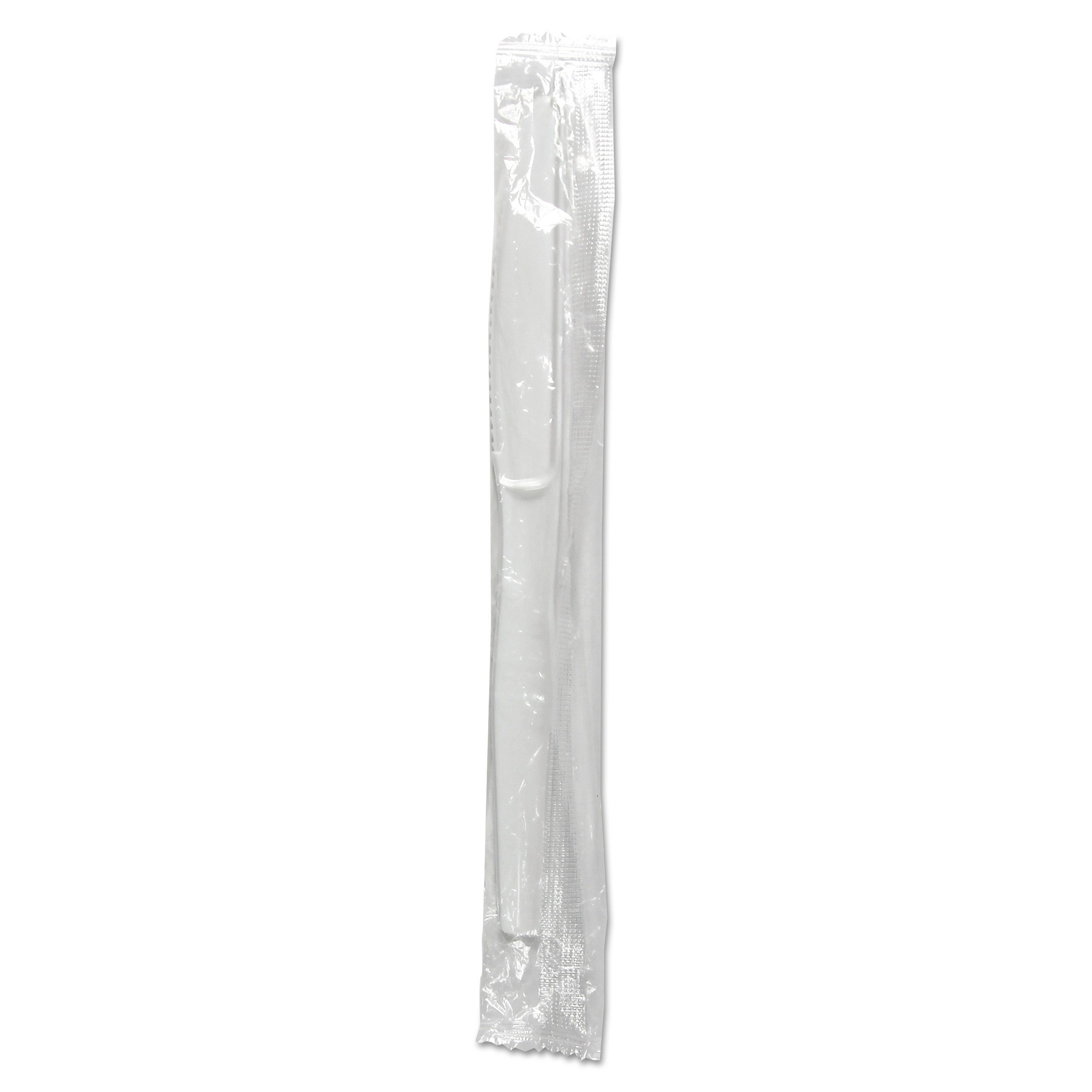 Mediumweight Wrapped Polystyrene Cutlery, Knife, White, 1000/Carton