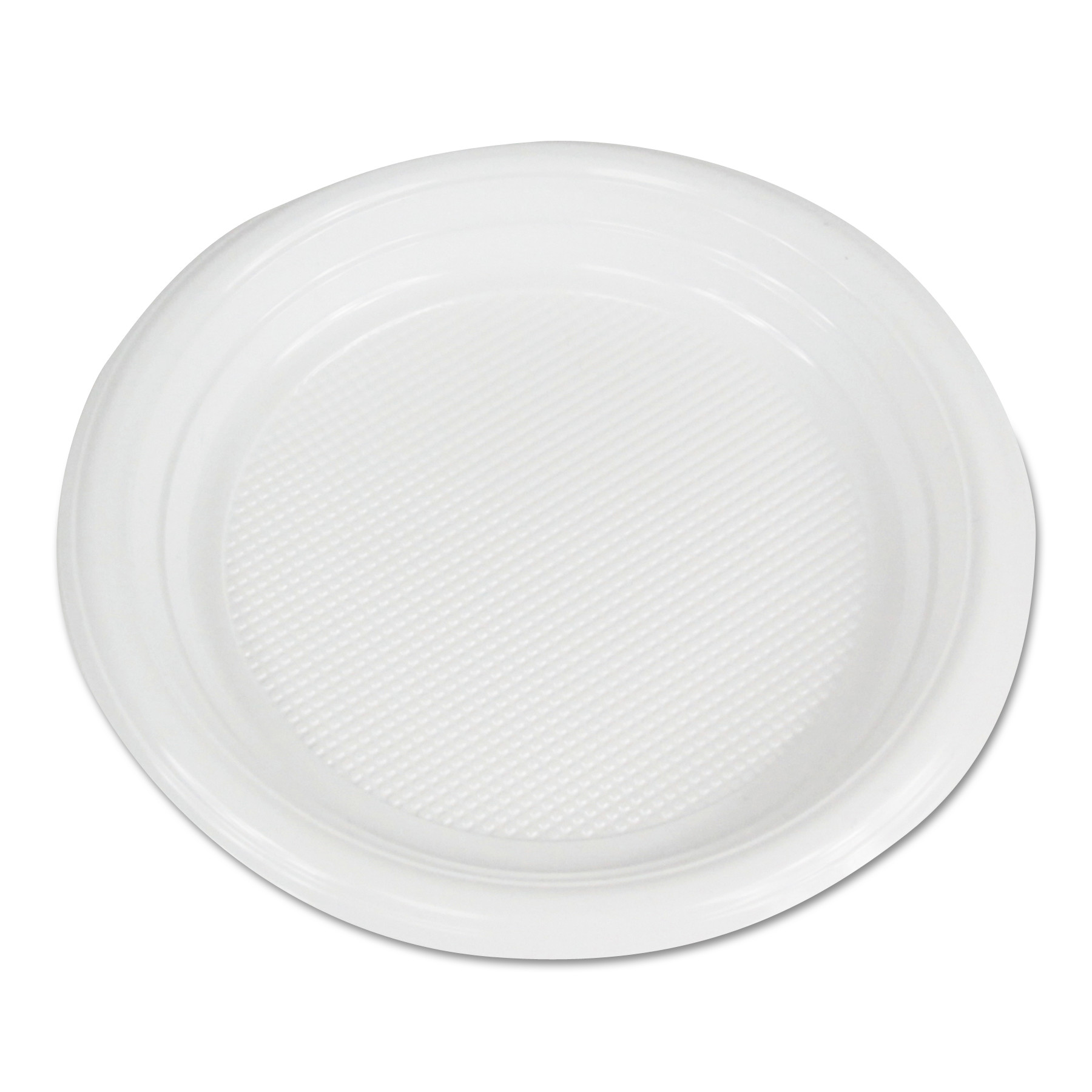 Hi-Impact Plastic Dinnerware, Plate, 6" Diameter, White, 1000/Carton