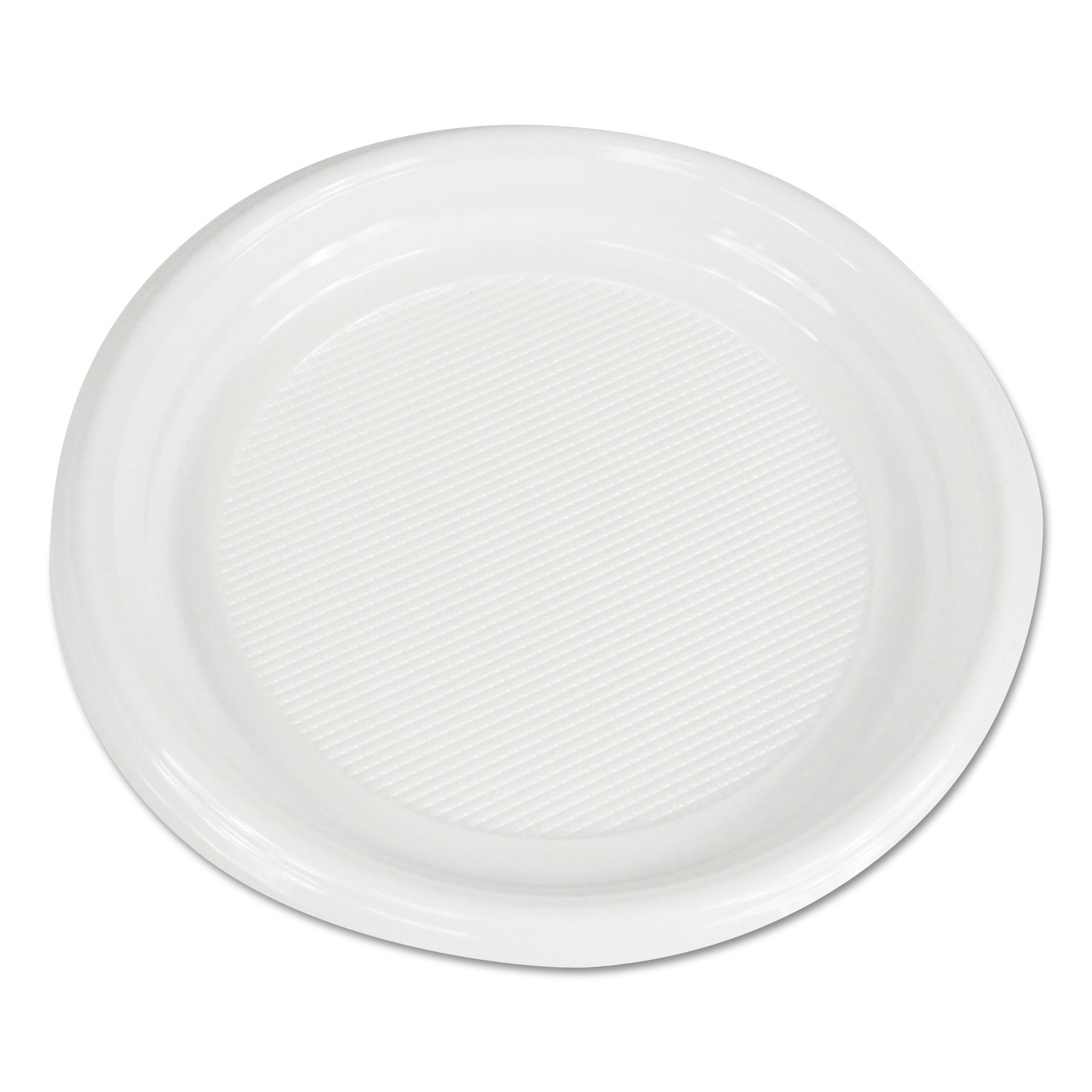 Hi-Impact Plastic Dinnerware, Plate, 9 Diameter, White, 500/Carton