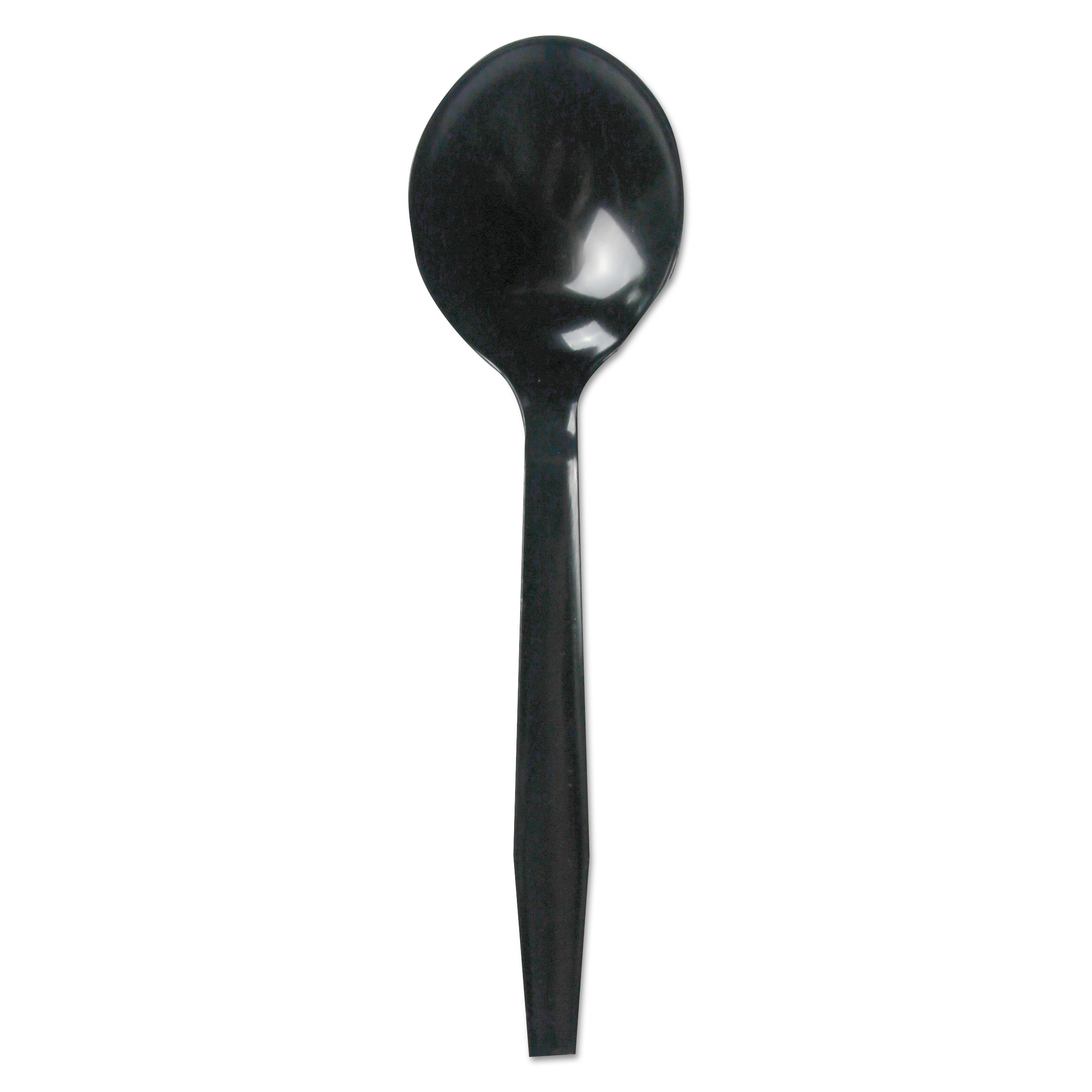  Boardwalk BWKSOUPMWPSBLA Mediumweight Polystyrene Cutlery, Soup Spoon, Black, 1000/Carton (BWKSOUPMWPSBLA) 