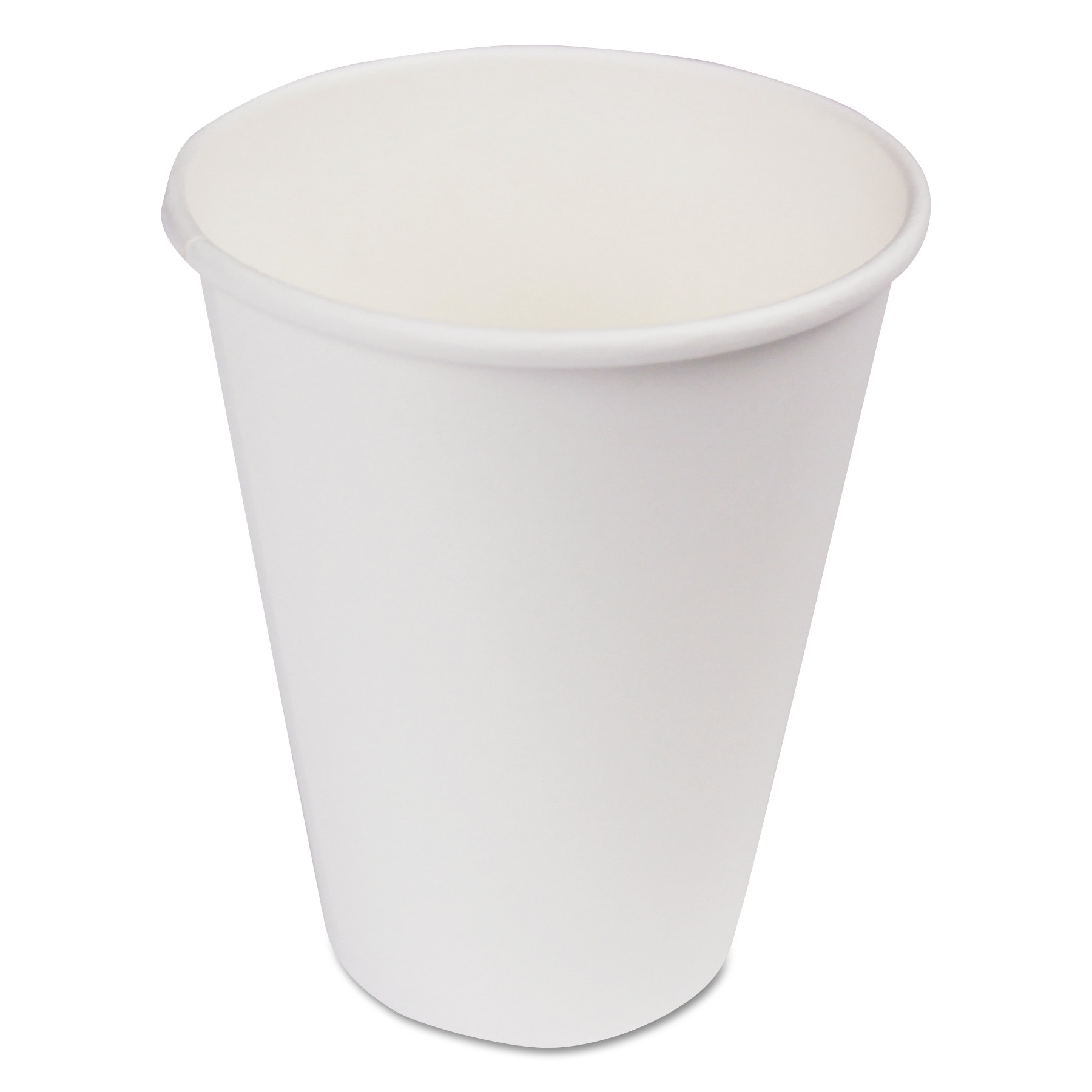 Paper Hot Cups, 12 oz, White, 1000/Carton