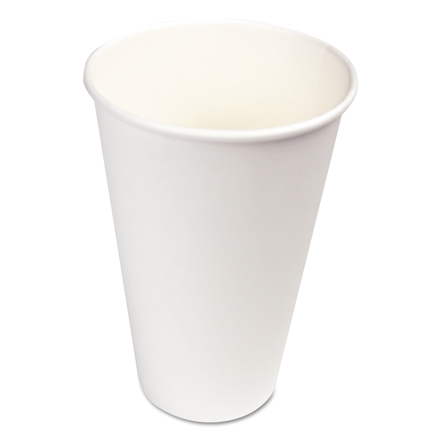 Paper Hot Cups, 16 oz, White, 1000/Carton